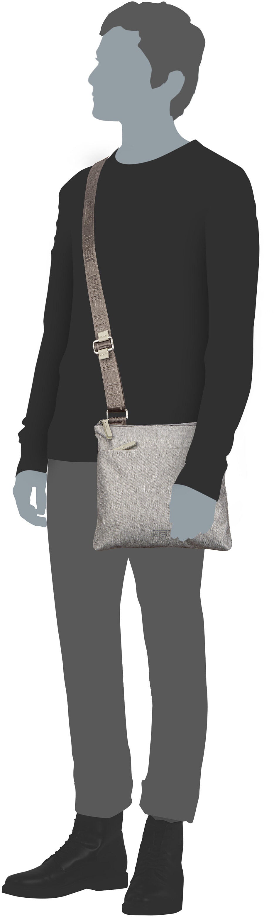 Jost Bergen 1600 Taupe Crossbody Bag – Silhouettenansicht