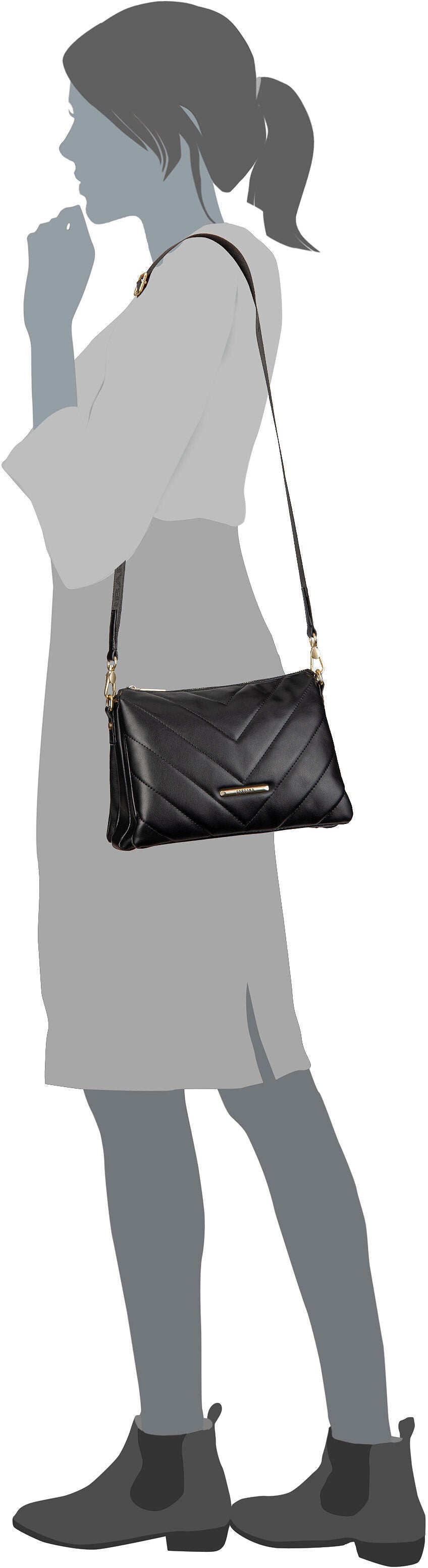 travelite Barbara Cozy CB Trio Sand Crossbody Bag – Silhouettenansicht