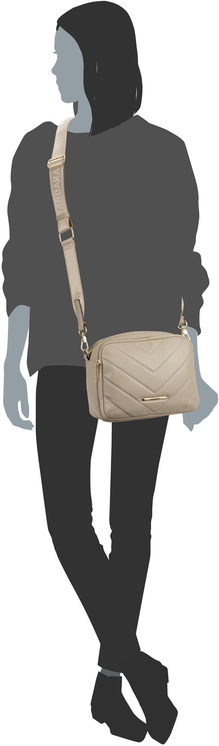 travelite Barbara Cozy CB Schwarz Crossbody Bag – Silhouettenansicht