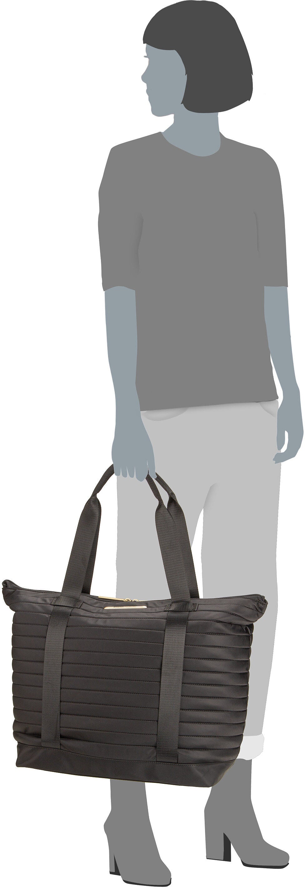 travelite Barbara Stepp 2in1 SHO Black Rucksack – Silhouettenansicht