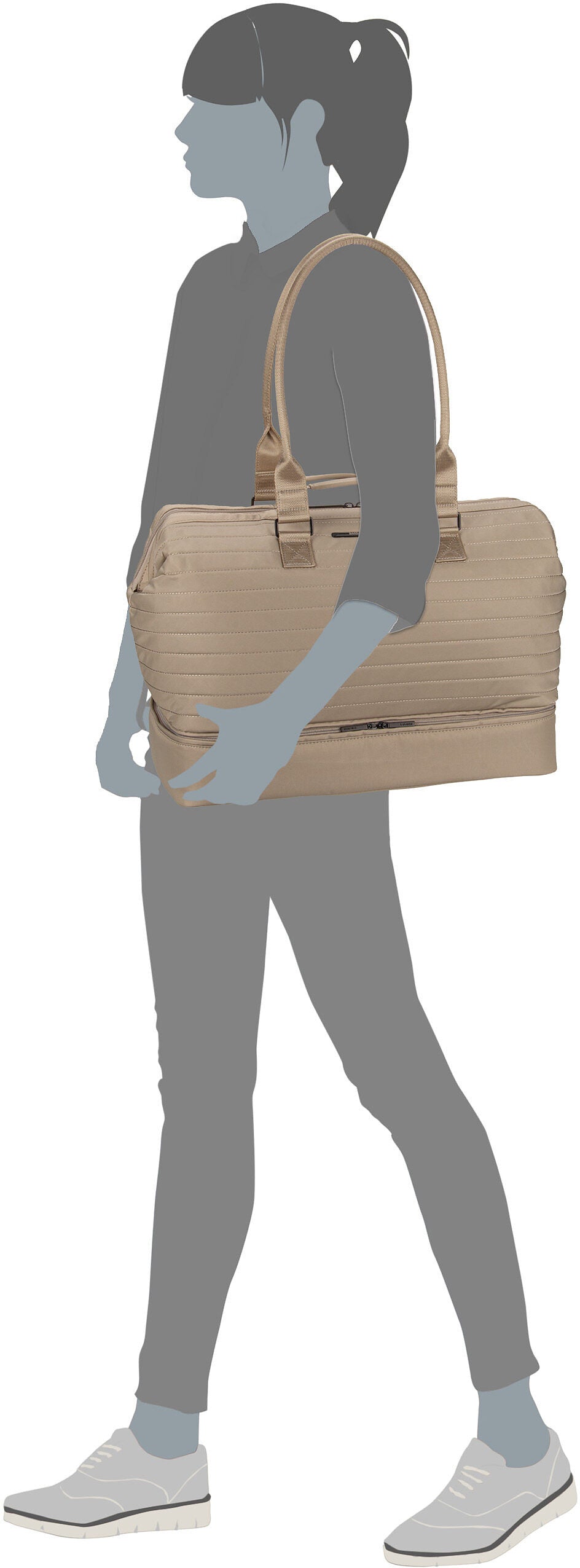 travelite Barbara Stepp WKND Satin Nude Weekender – Silhouettenansicht