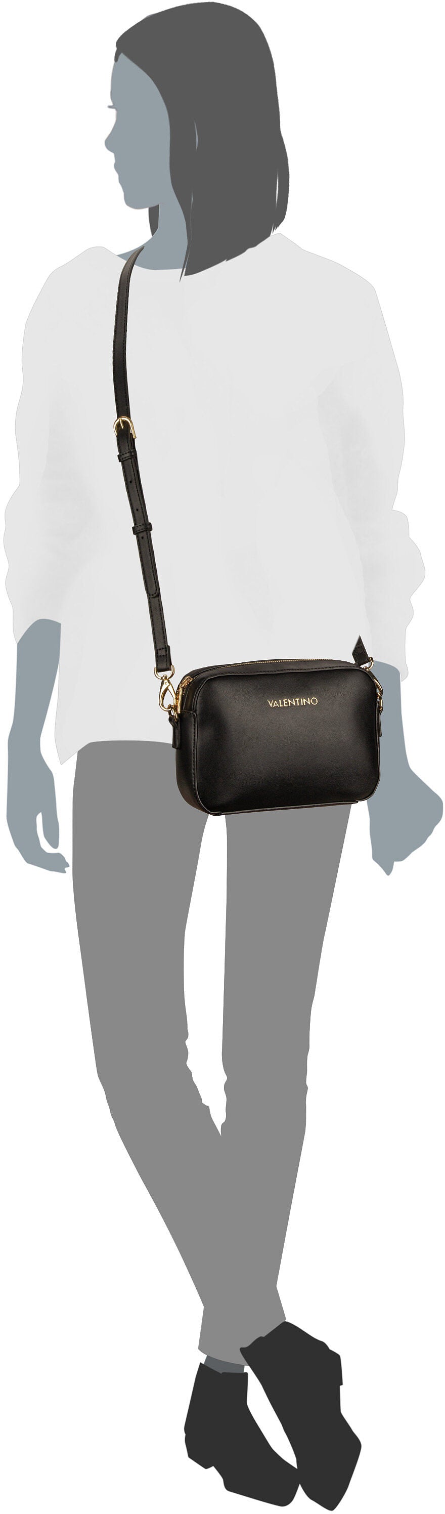 Valentino Faith RE L15 Taupe Crossbody Bag – Silhouettenansicht