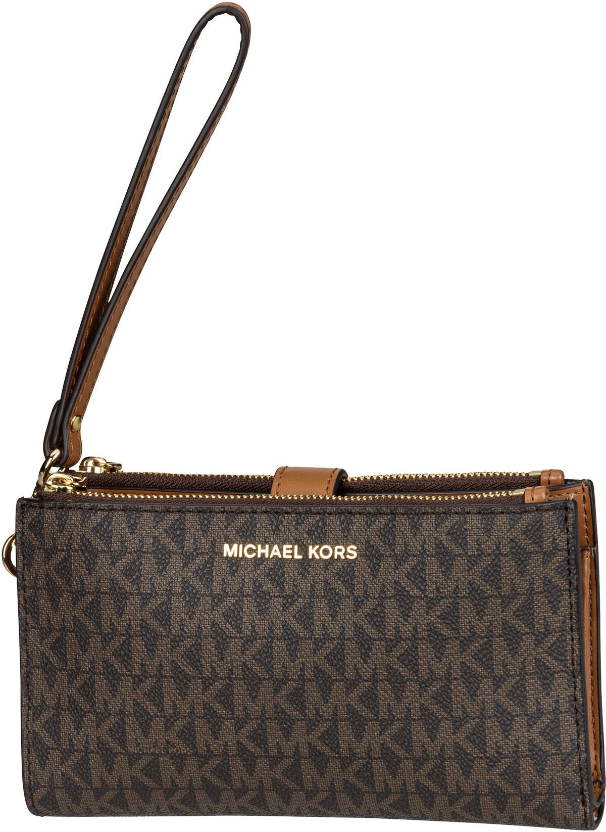 Michael Kors Jet Set Double Zip MK SIG Vanilla Clutch – Silhouettenansicht