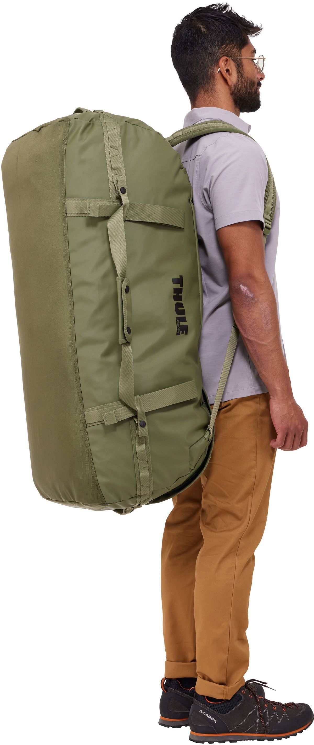 Thule Chasm 130L Olivine Dufflebag – Silhouettenansicht