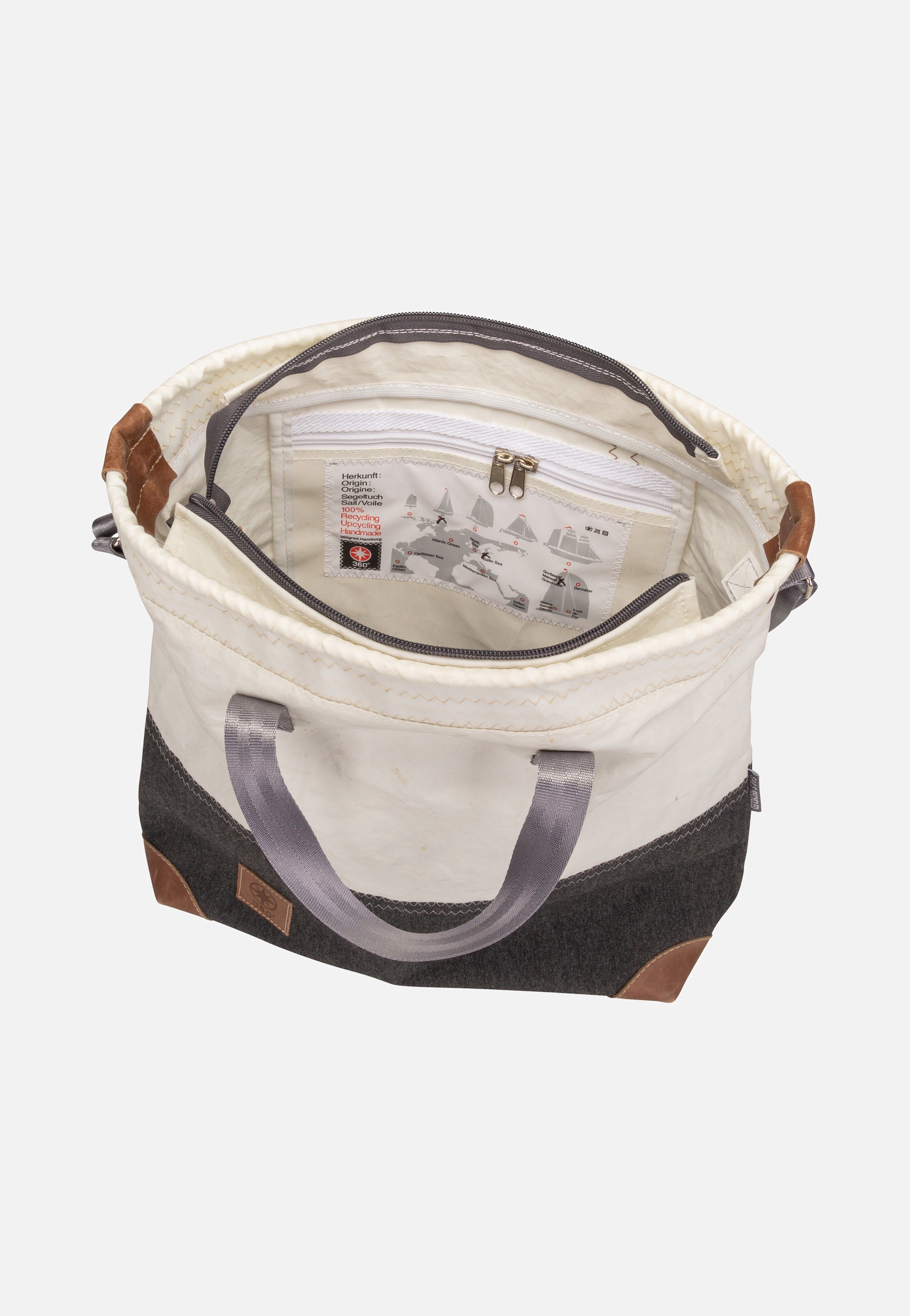 360Grad - Ahoi Weiß/Balken Graphit - Shopper | Neutral-Image