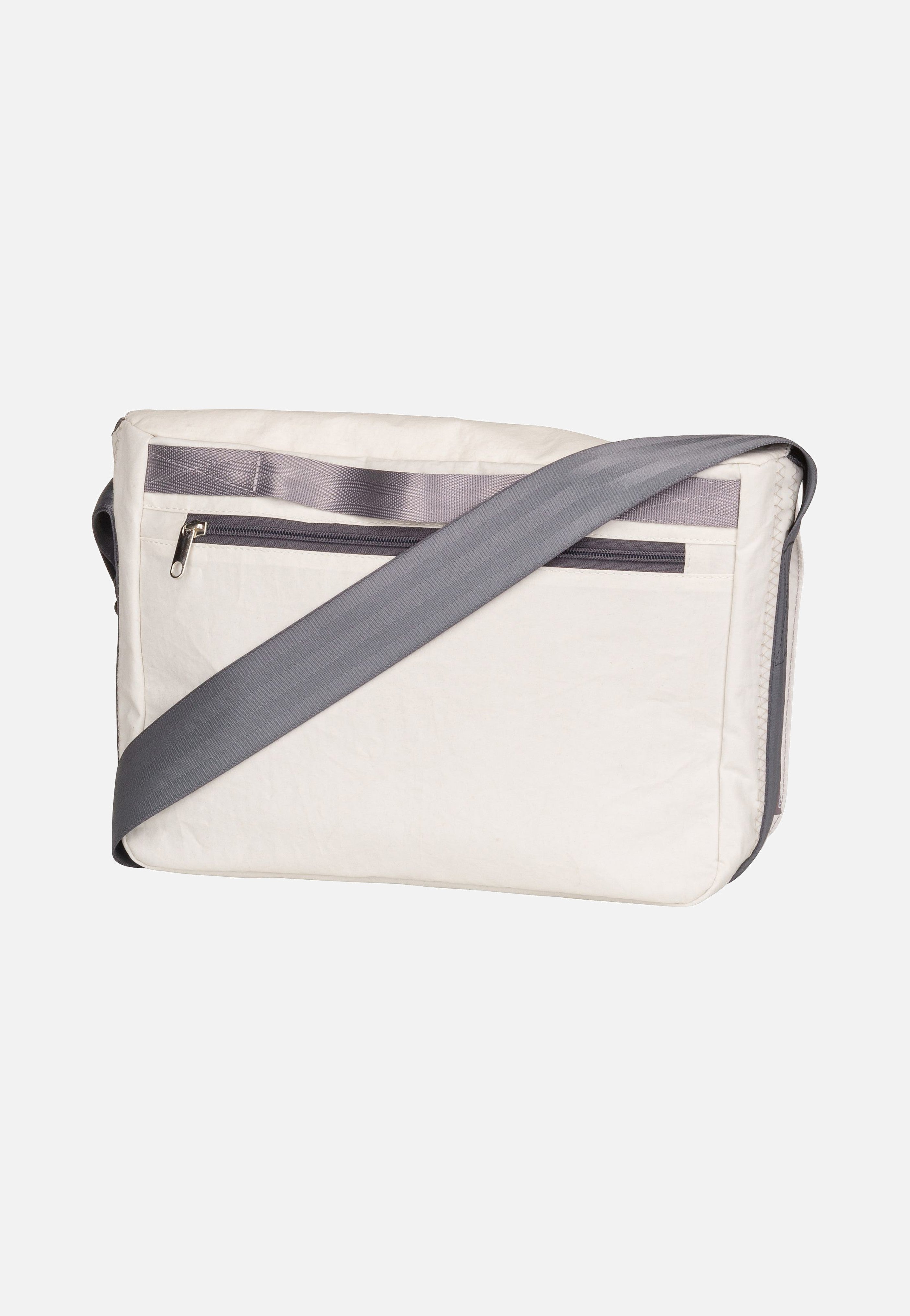 360Grad - Barkasse Mini Weiß/Balken Hellgrau/Segelboot - Messenger Bag | Neutral-Image