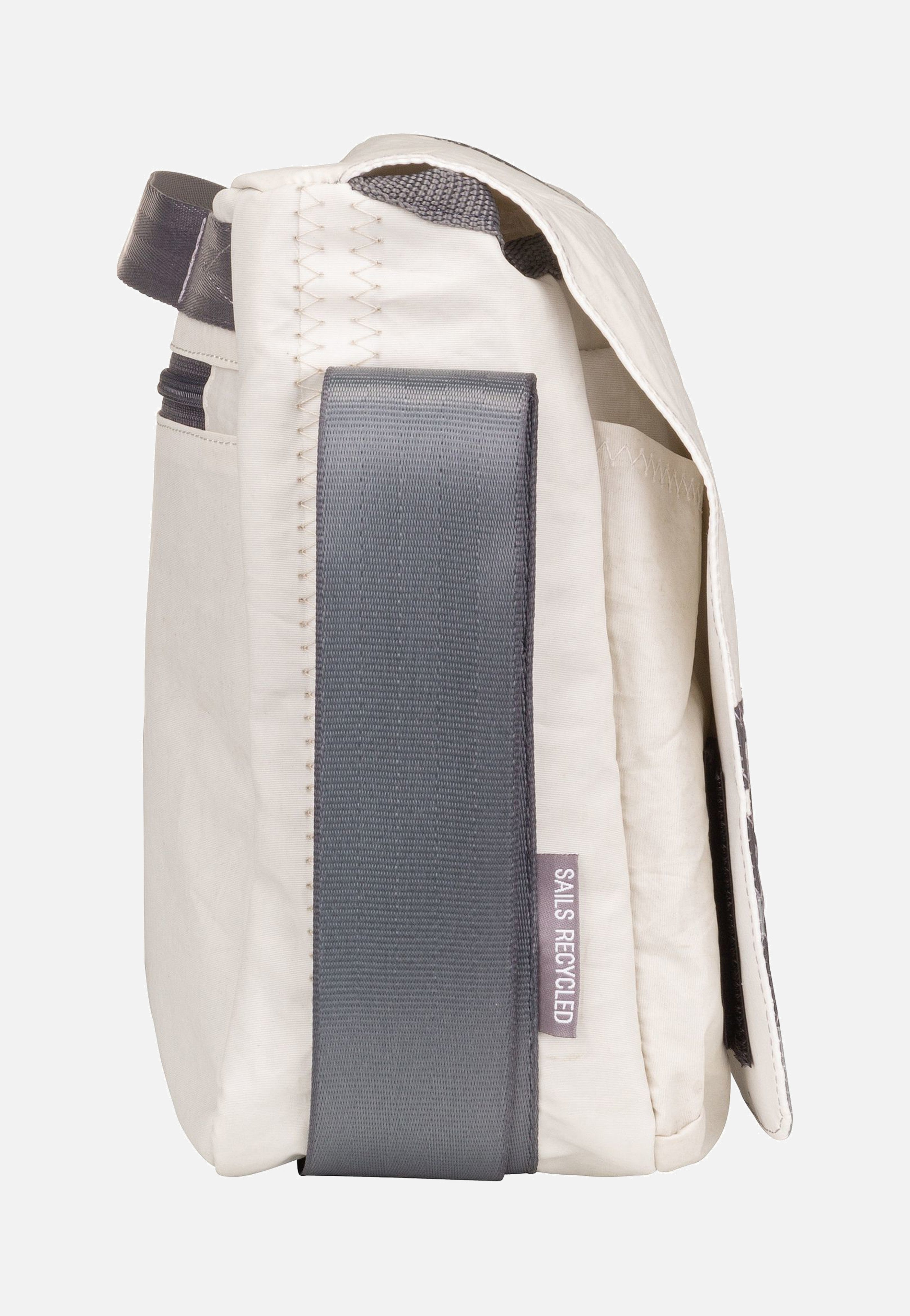 360Grad - Barkasse Mini Weiß/Balken Hellgrau/Segelboot - Messenger Bag | Neutral-Image