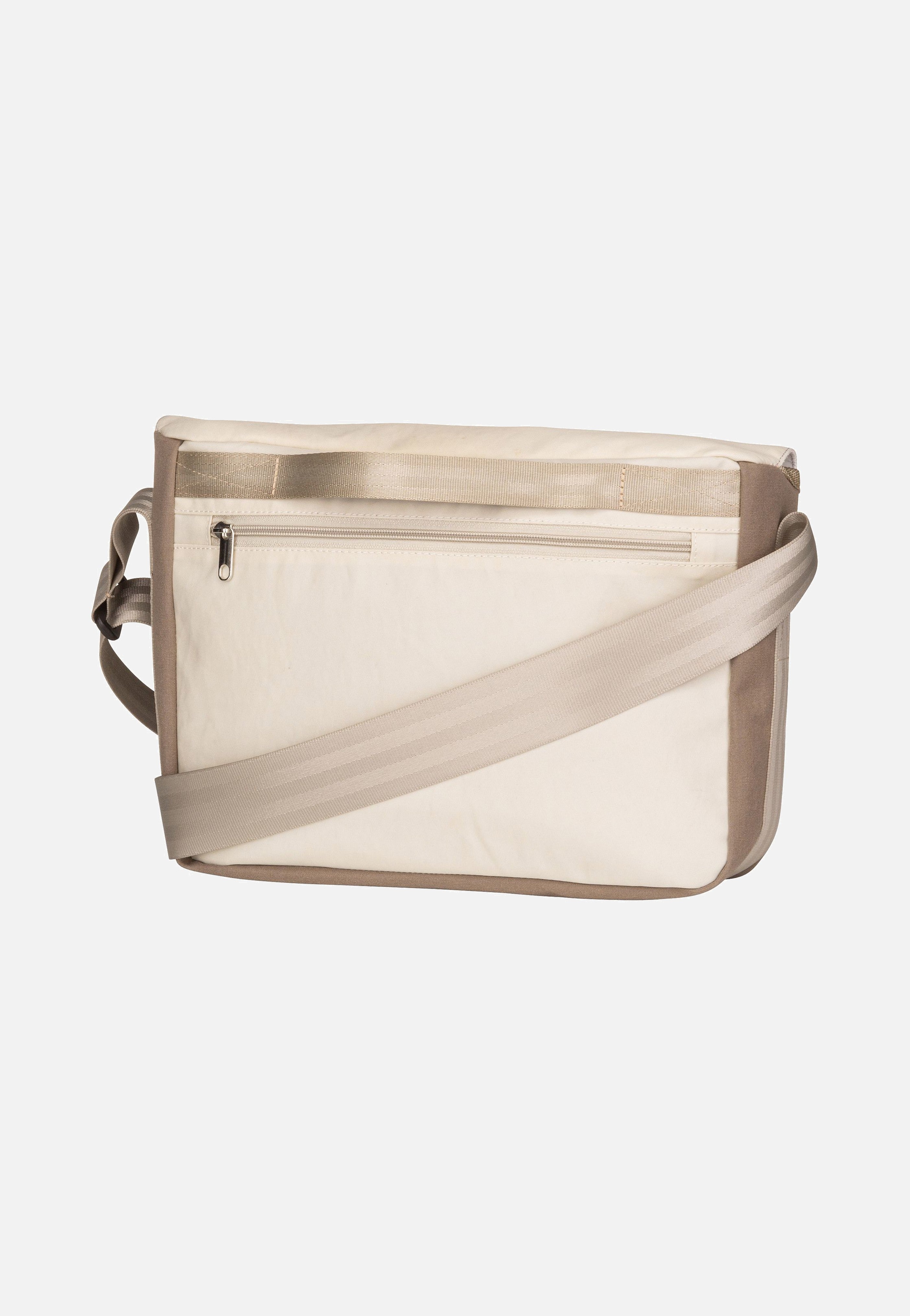 360Grad - Barkasse Mini Weiß/Balken Taupe/Zahl Grau - Messenger Bag | Neutral-Image