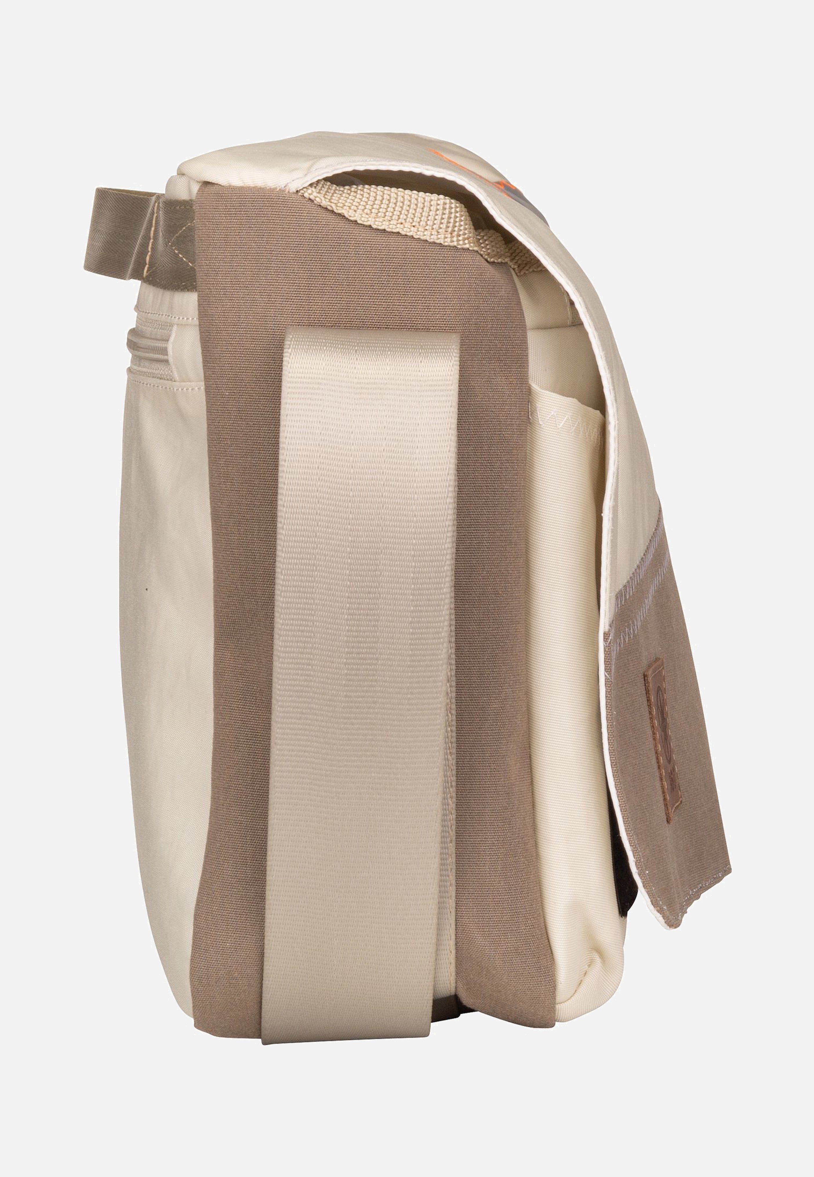360Grad - Barkasse Mini Weiß/Balken Taupe/Zahl Grau - Messenger Bag | Neutral-Image