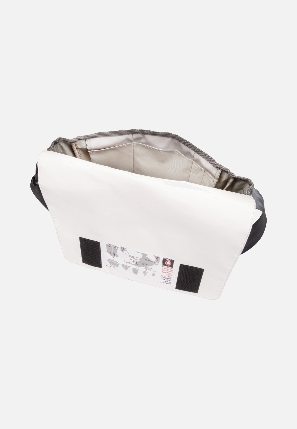 360Grad Barkasse Weiß/Balken Hellgrau/Segelboot Messenger Bag