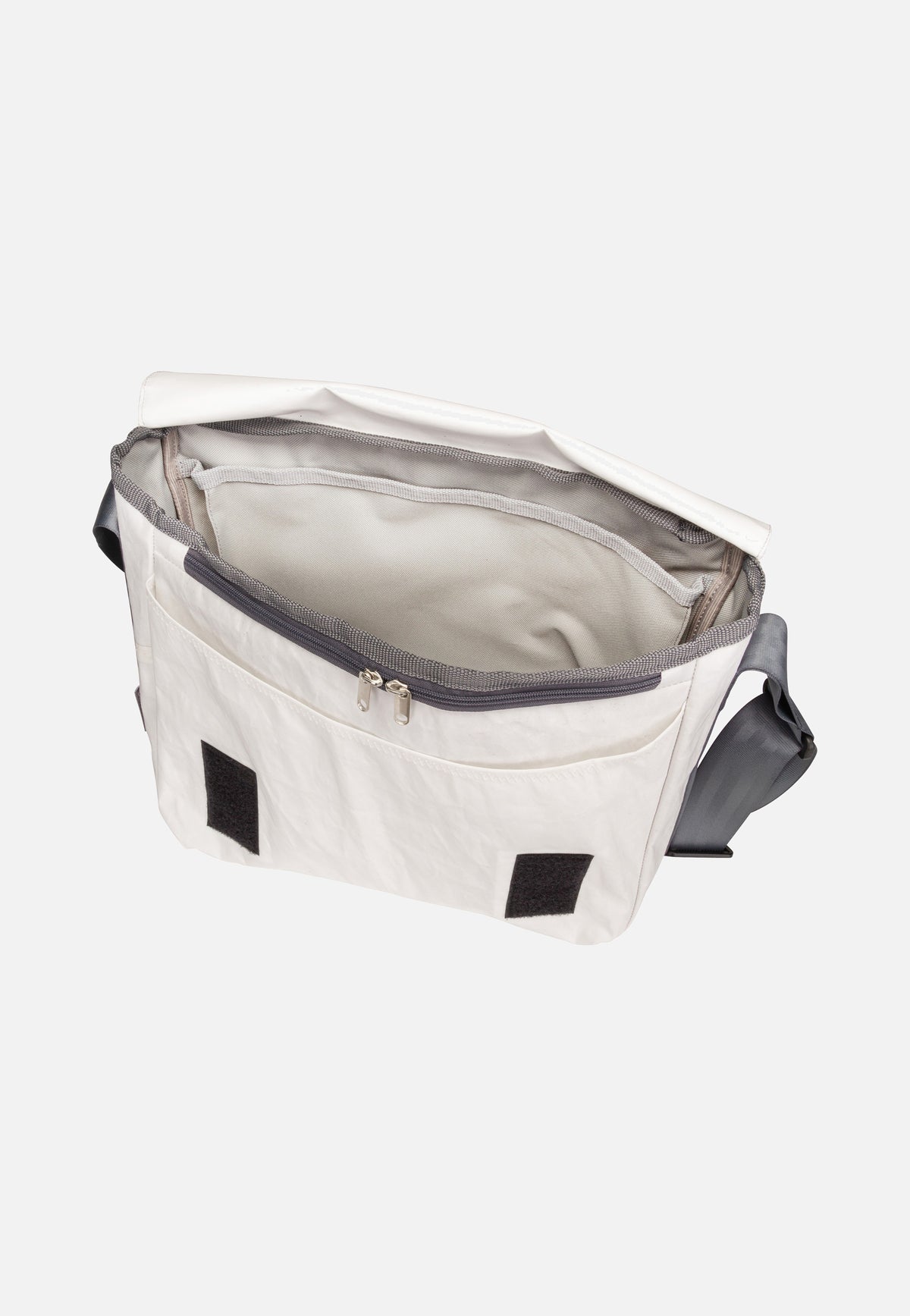 360Grad Barkasse Weiß/Balken Hellgrau/Segelboot Messenger Bag