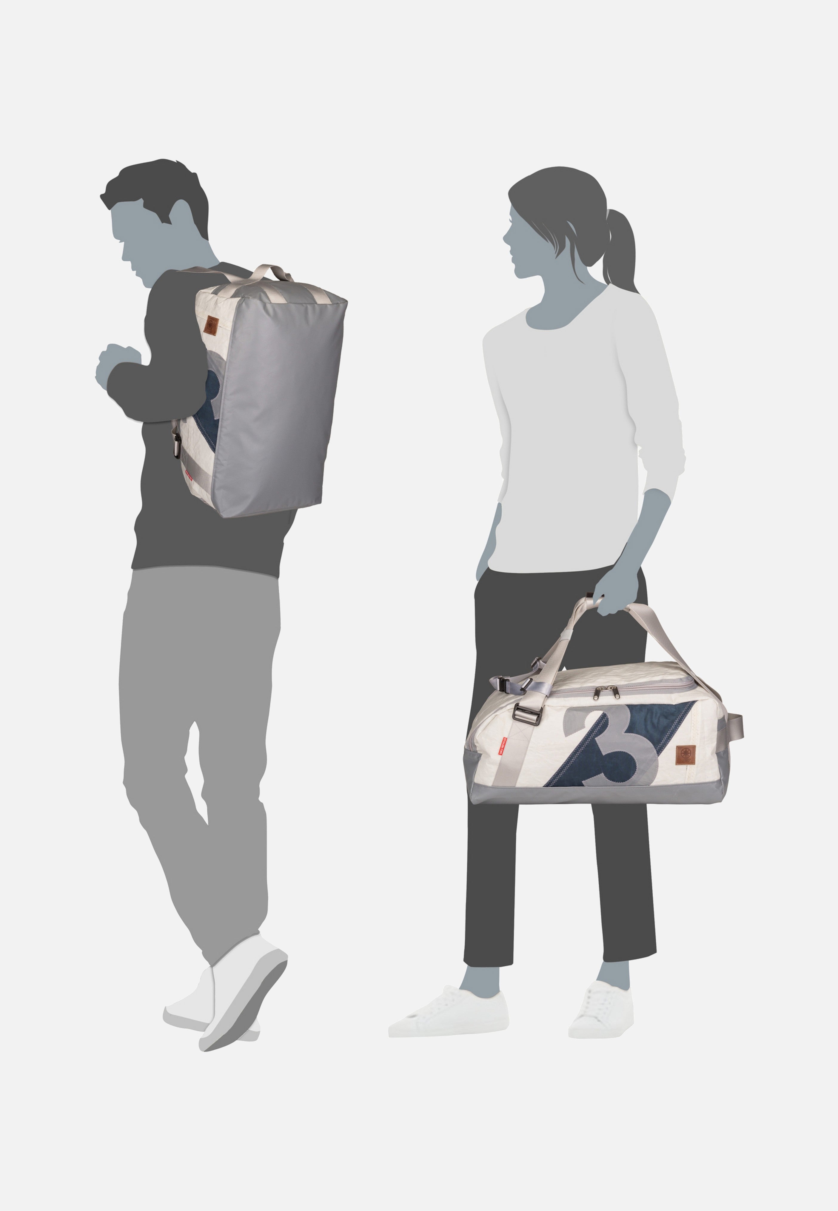 360Grad - Container XL Balken Vintage/Zahl Hellgrau - Dufflebag | Neutral-Image