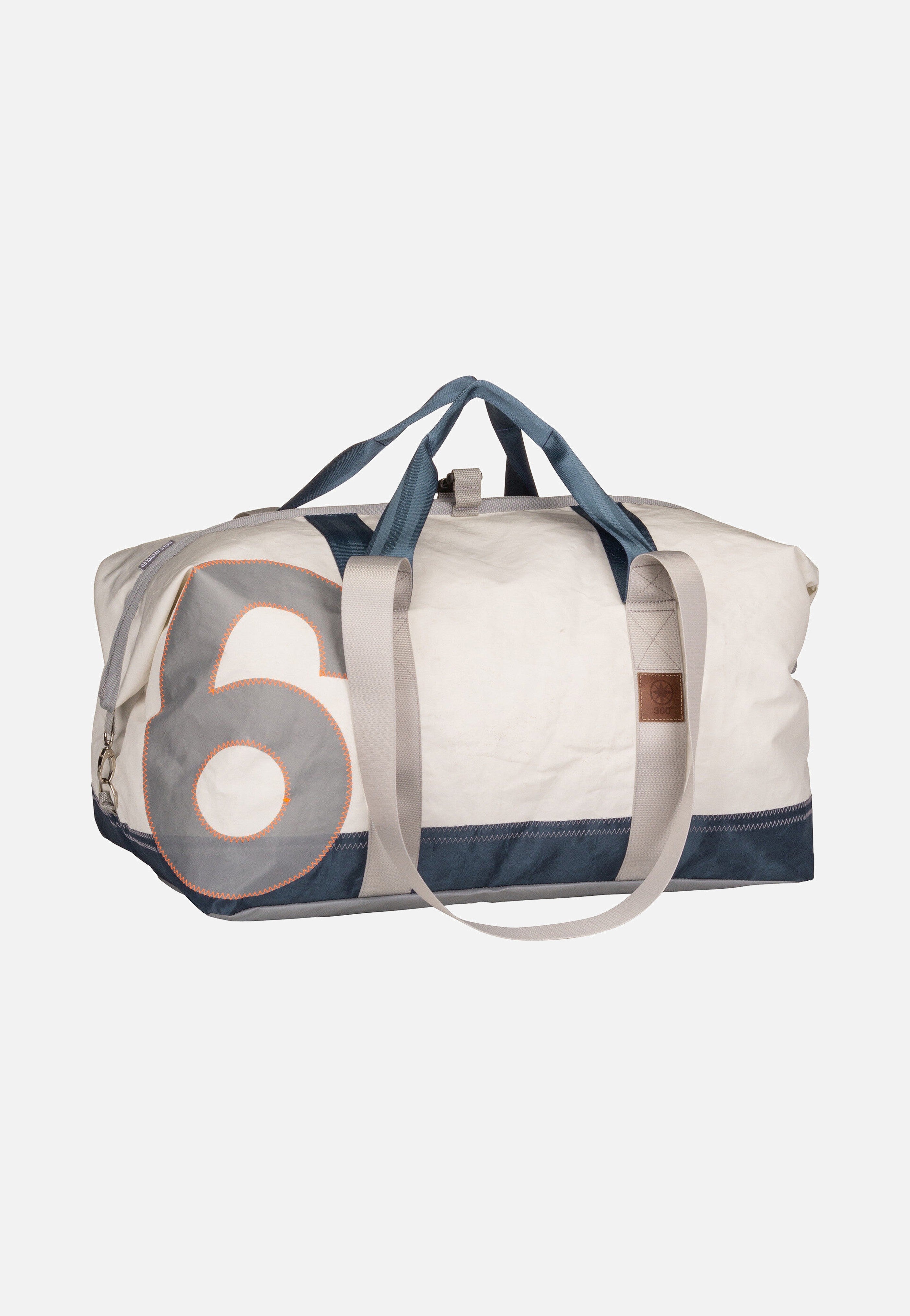 360Grad - Kutter XL Weiß/Balken Blau/Zahl Hellgrau - Dufflebag | Neutral-Image