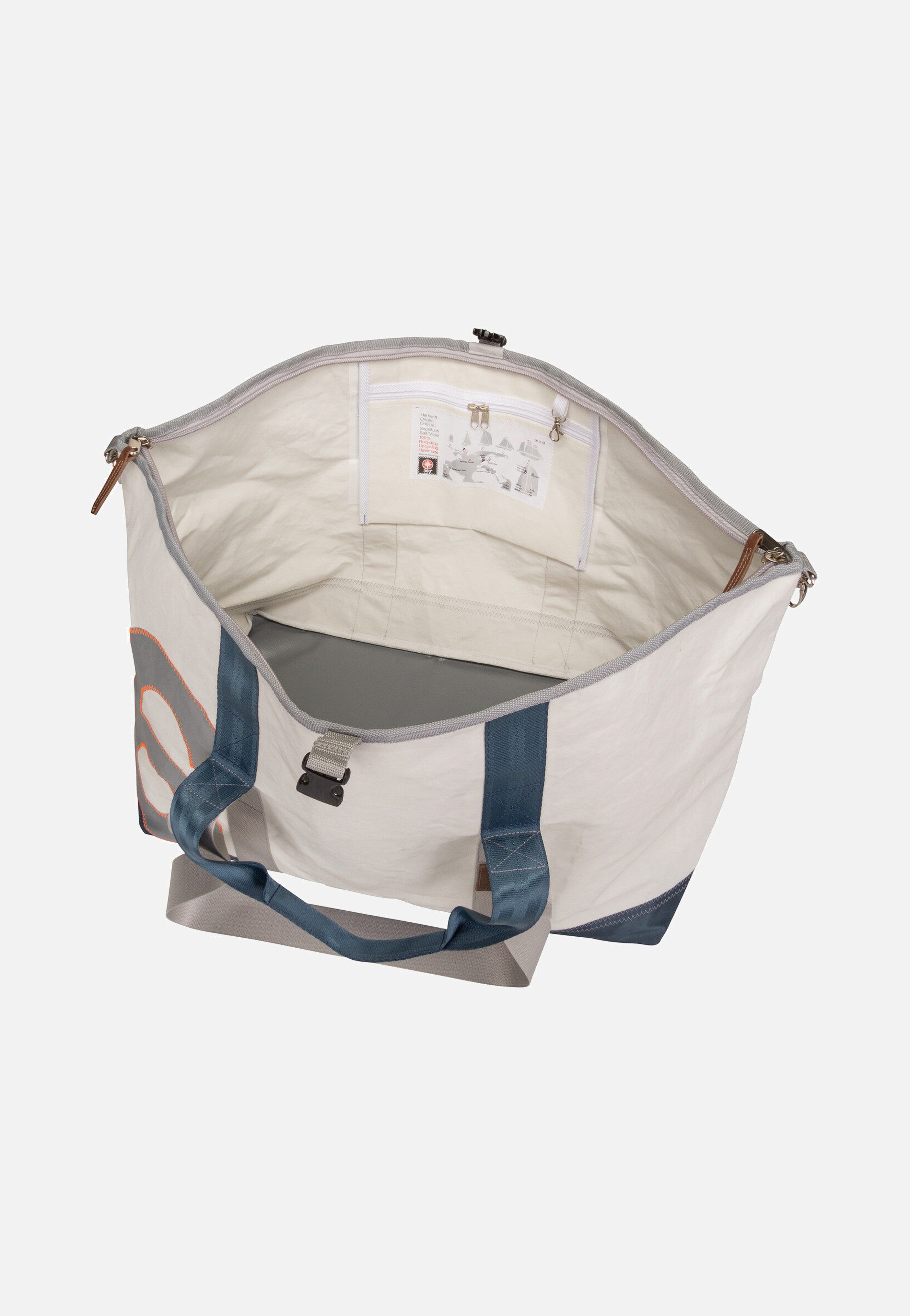 360Grad - Kutter XL Weiß/Balken Blau/Zahl Hellgrau - Dufflebag | Neutral-Image