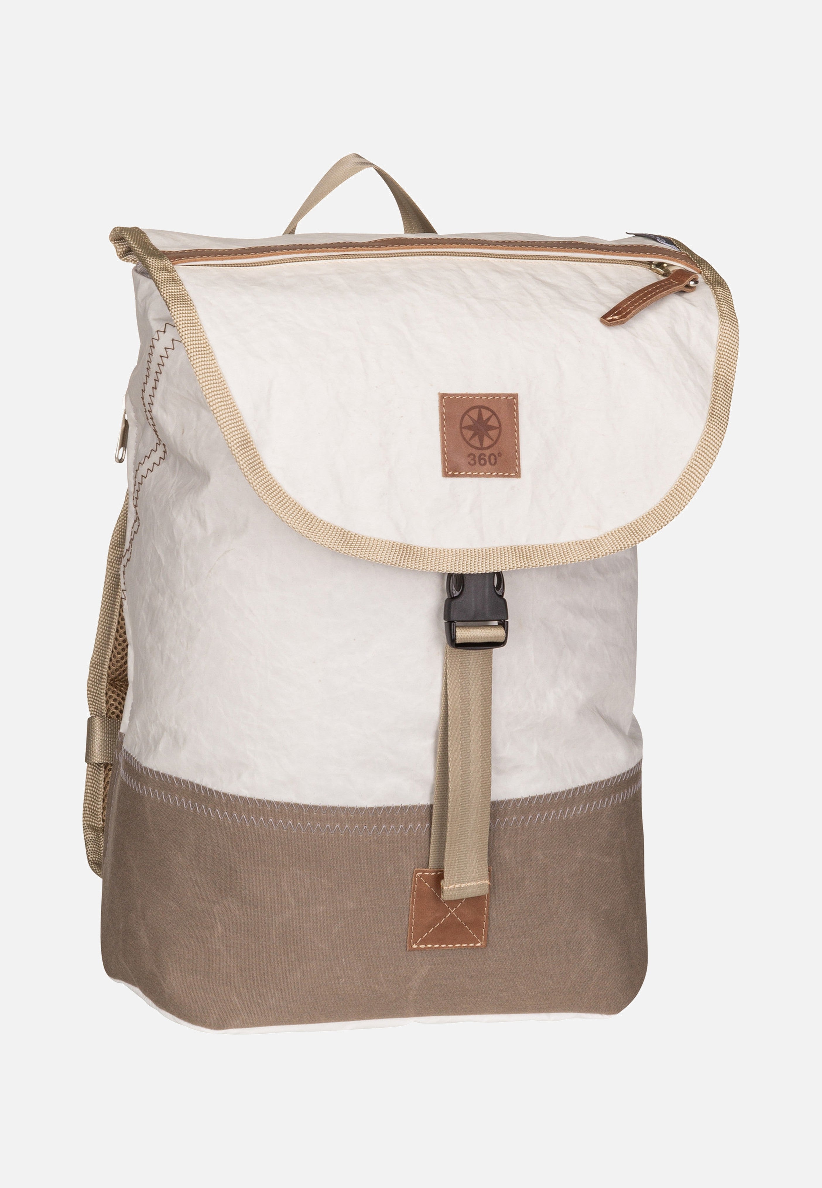 360Grad - Landgang Mini Weiß/Balken Taupe - Backpack | Neutral-Image