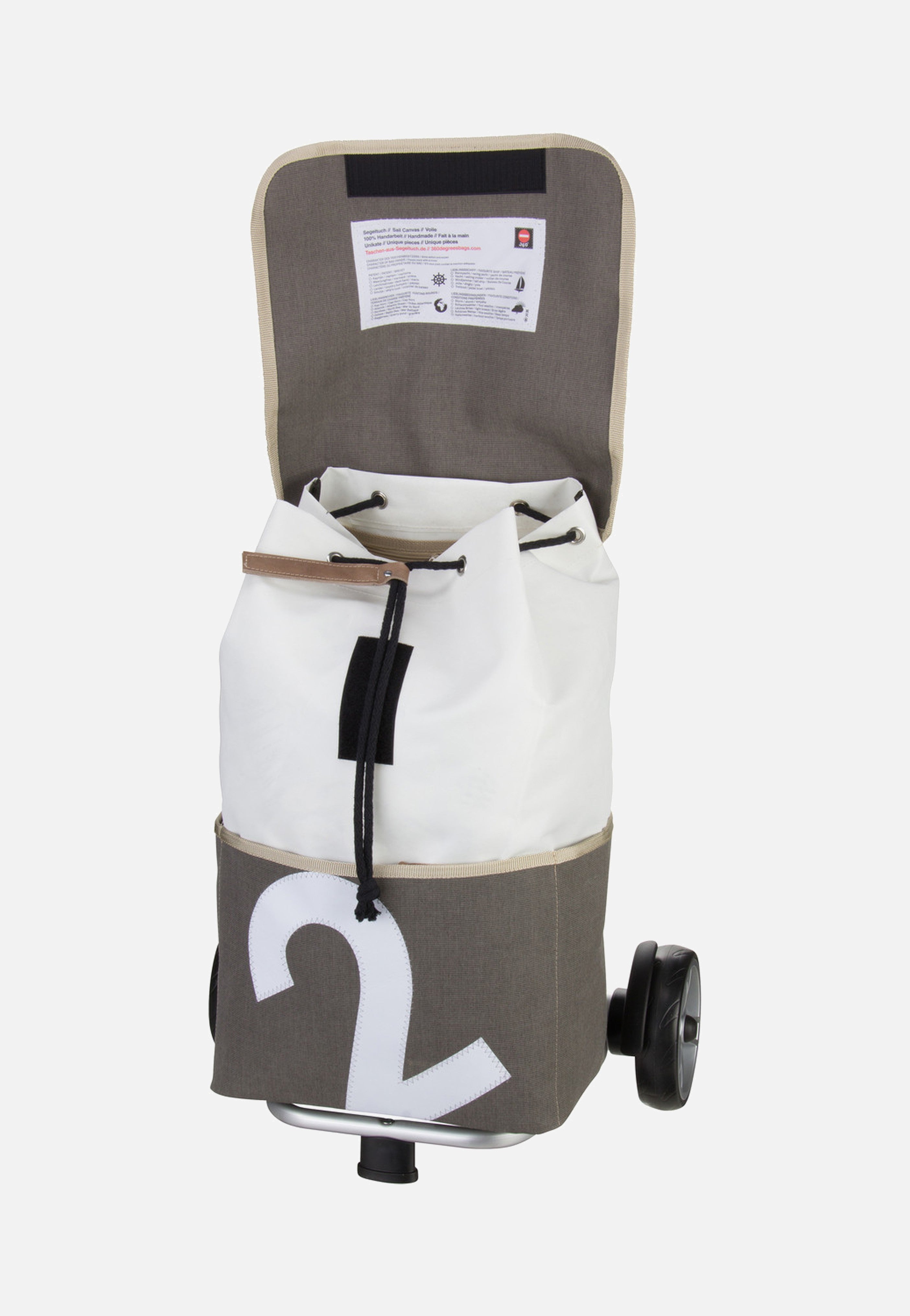 360Grad Mole Tweed Weiß Shopping Trolley