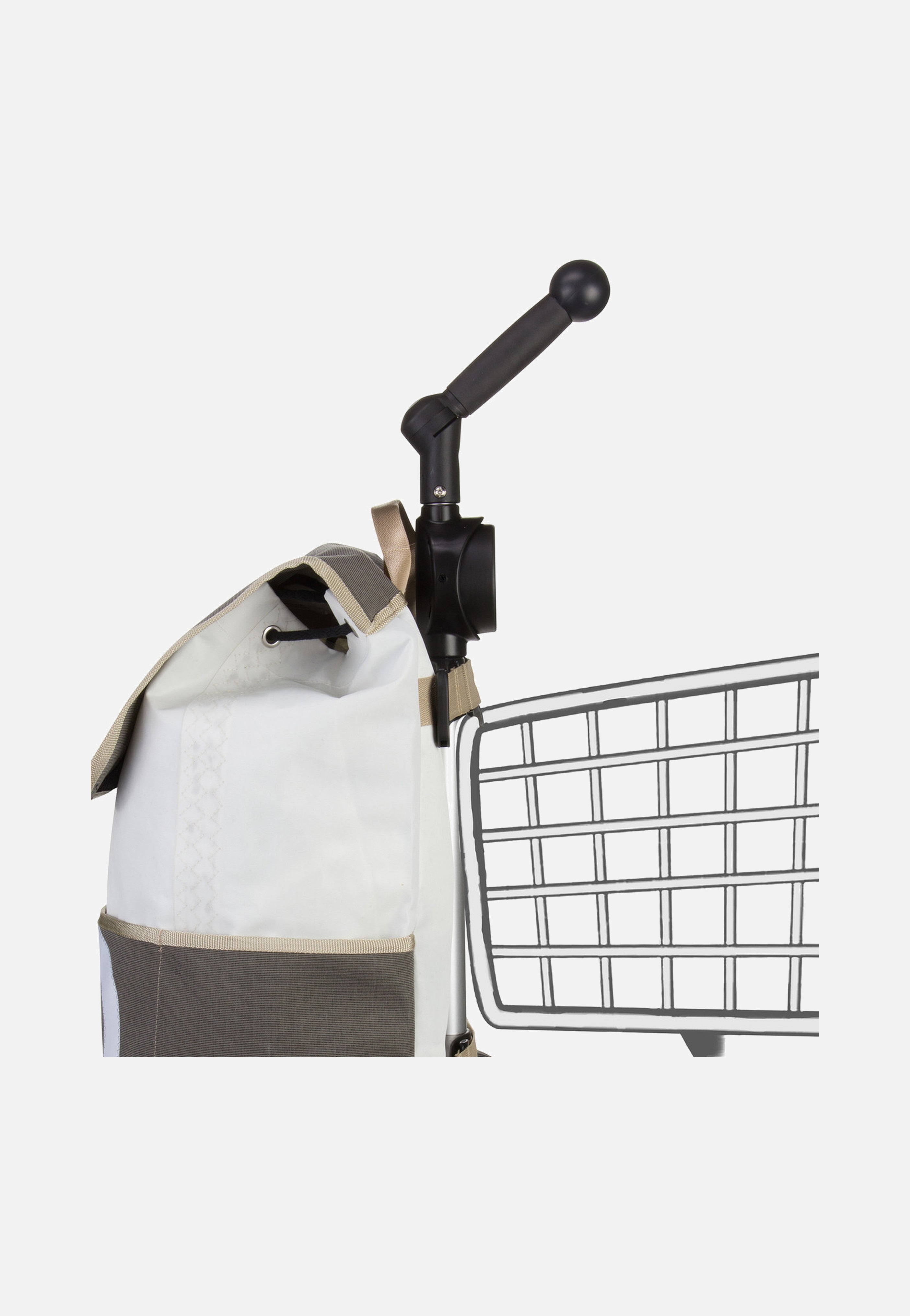 360Grad Mole Tweed Weiß Shopping Trolley