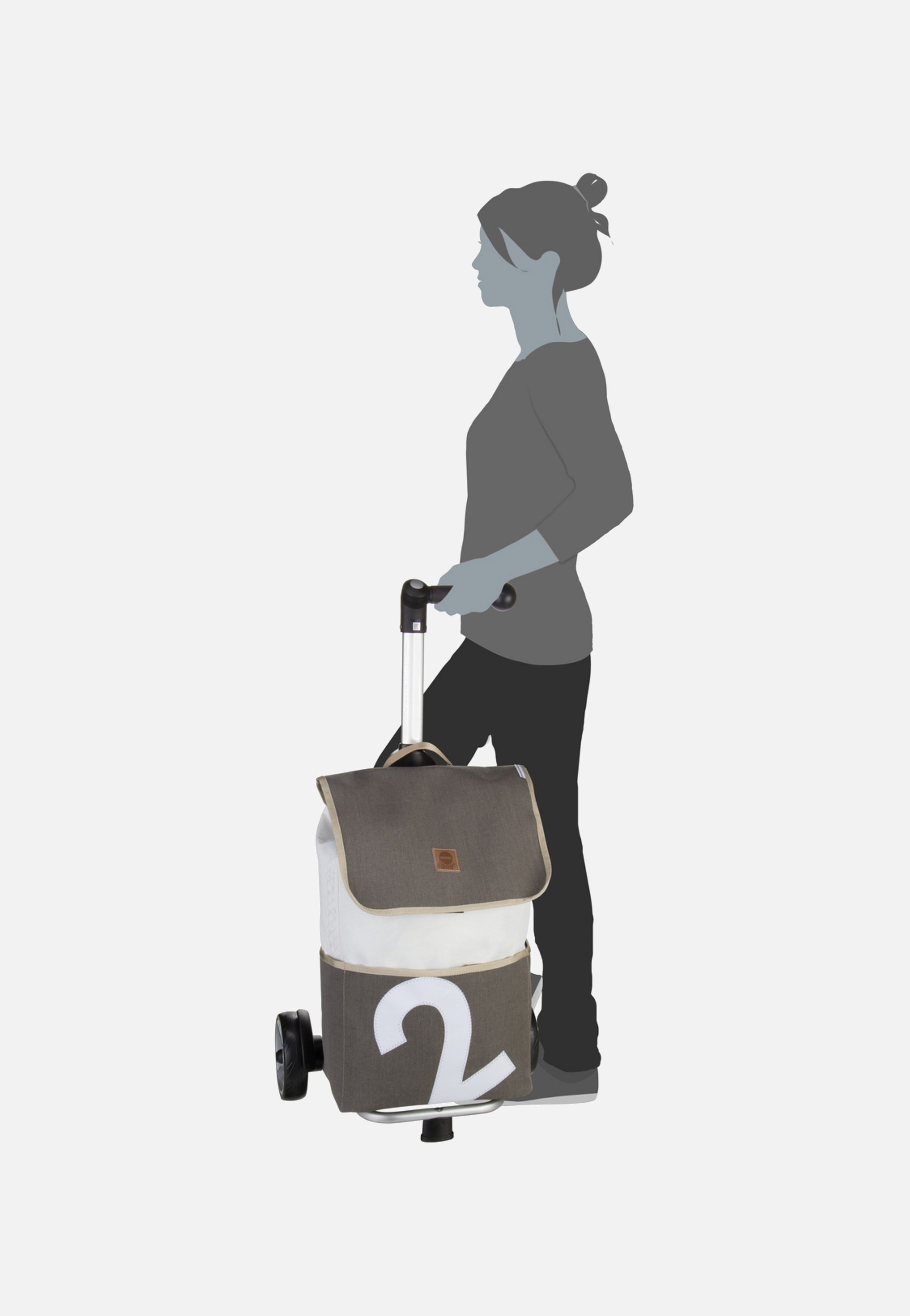 360Grad Mole Tweed Weiß Shopping Trolley