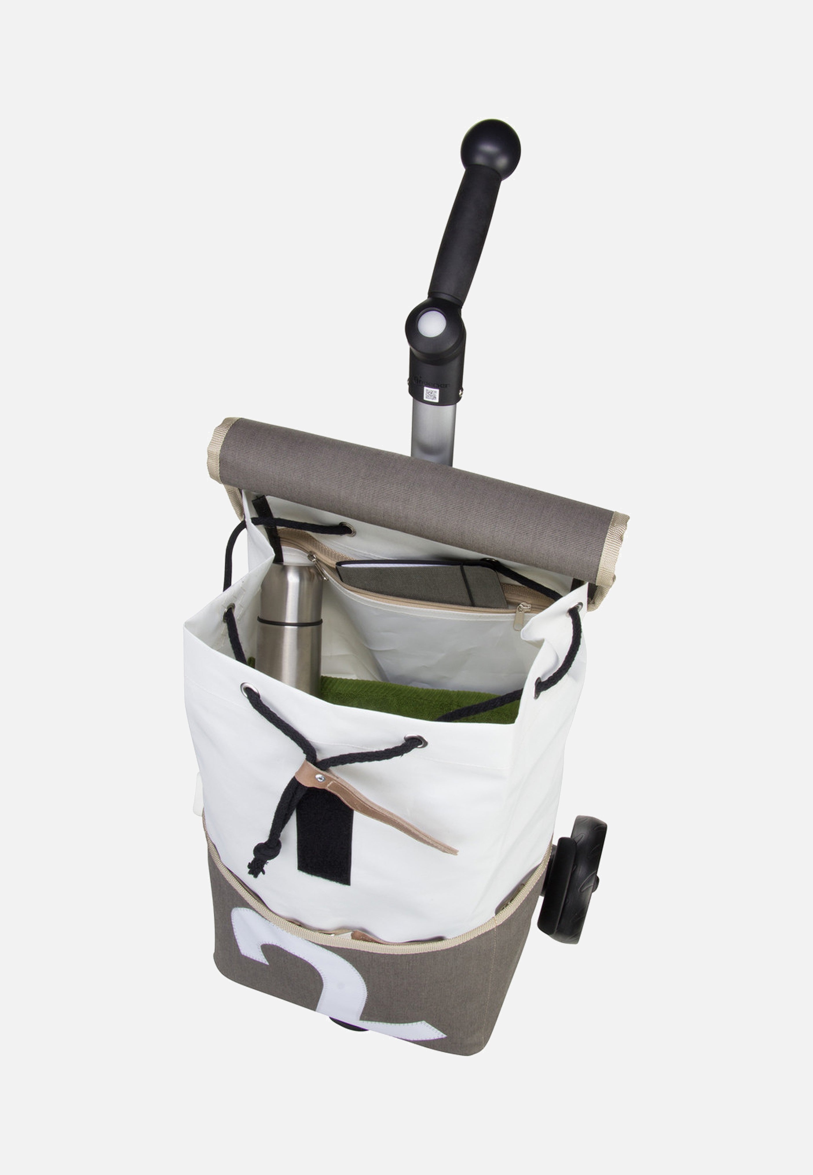 360Grad Mole Tweed Weiß Shopping Trolley