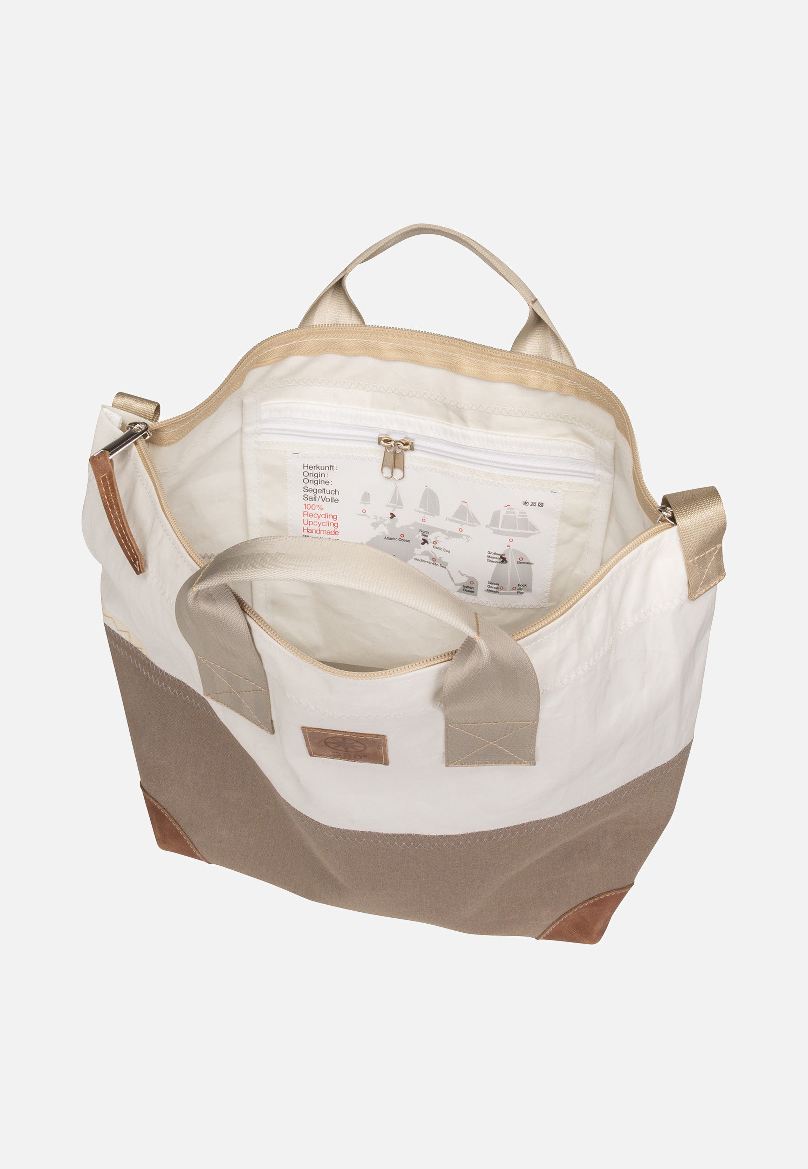 360Grad - Suutje Weiß/Balken Taupe - Crossbody Bag | Neutral-Image