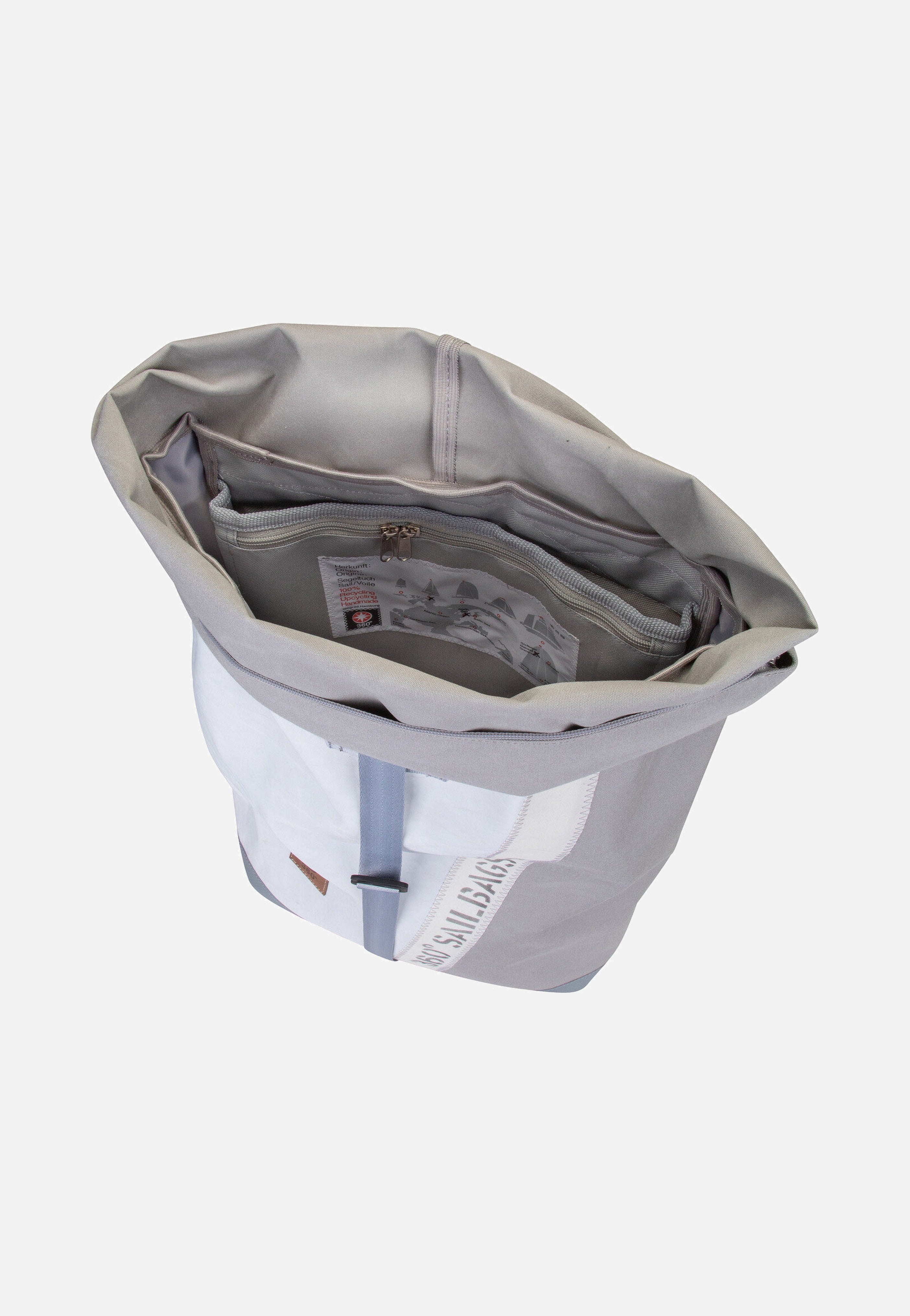 360Grad Tide Stencil-Weiß/Grau Rolltop Rucksack