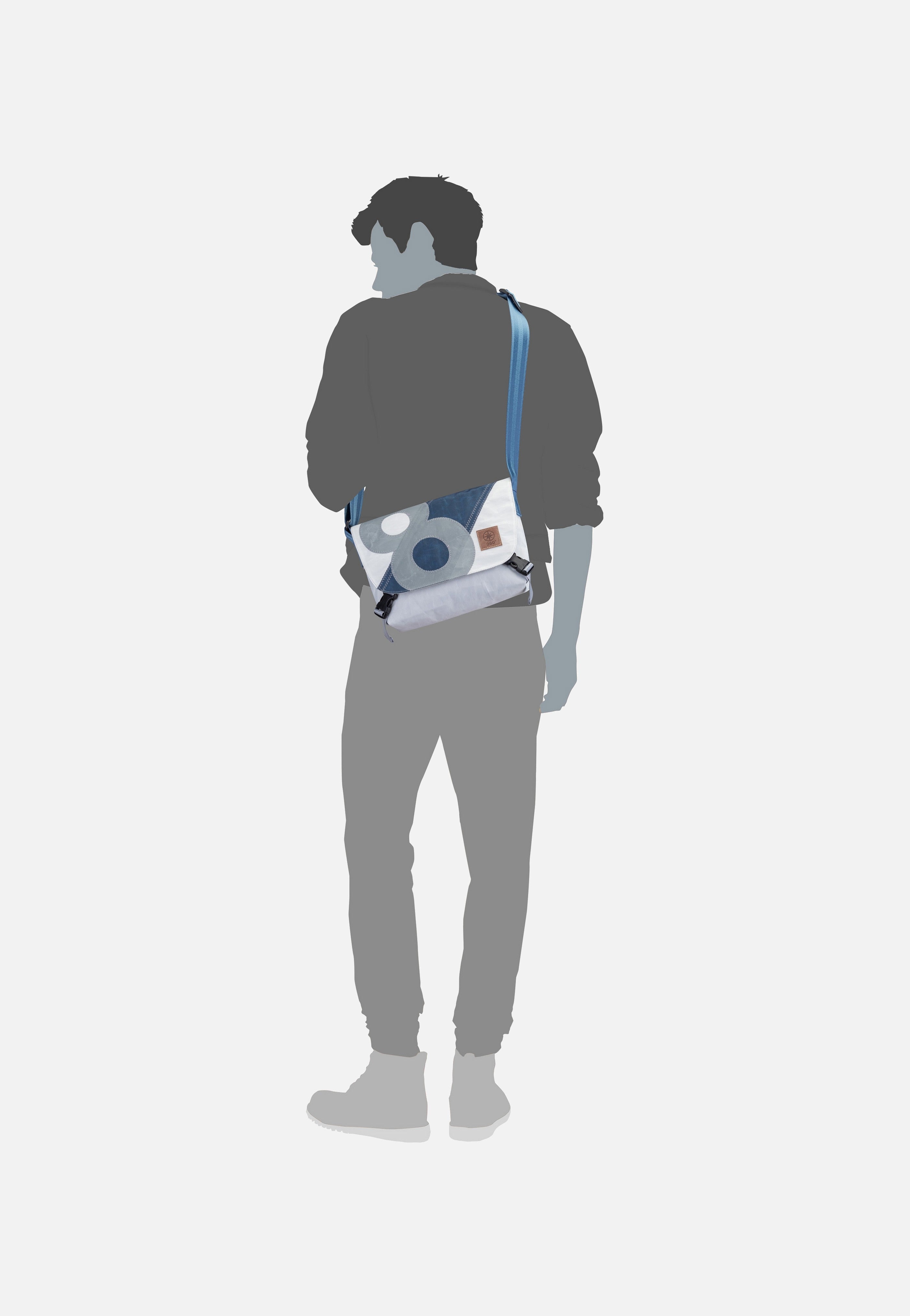 360Grad - Törn Weiß/Streifen Blau/Zahl Grau - Messenger Bag | Neutral-Image