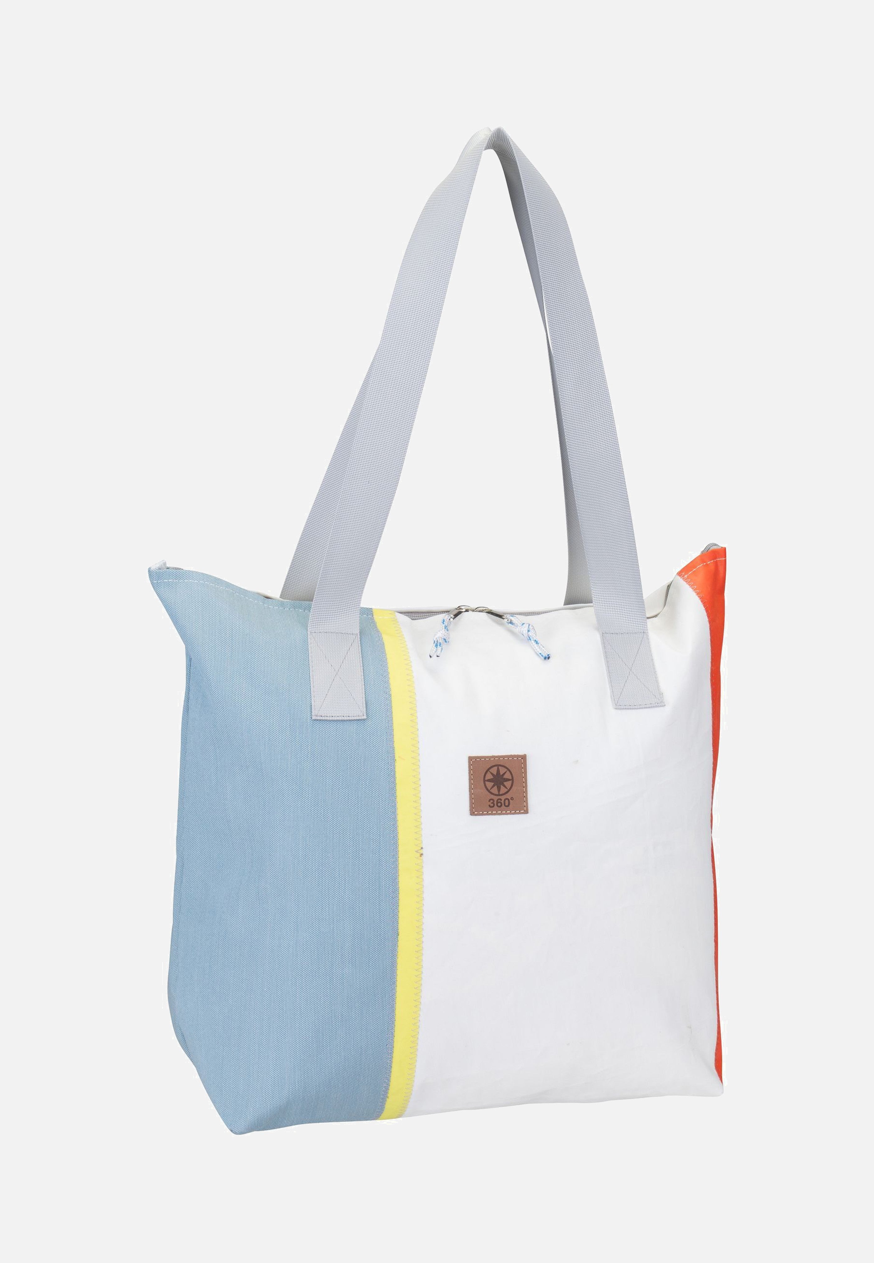 360Grad - Welle Weel-Weiß/Hellblau/Orange/Gelb - Shopper | Neutral-Image
