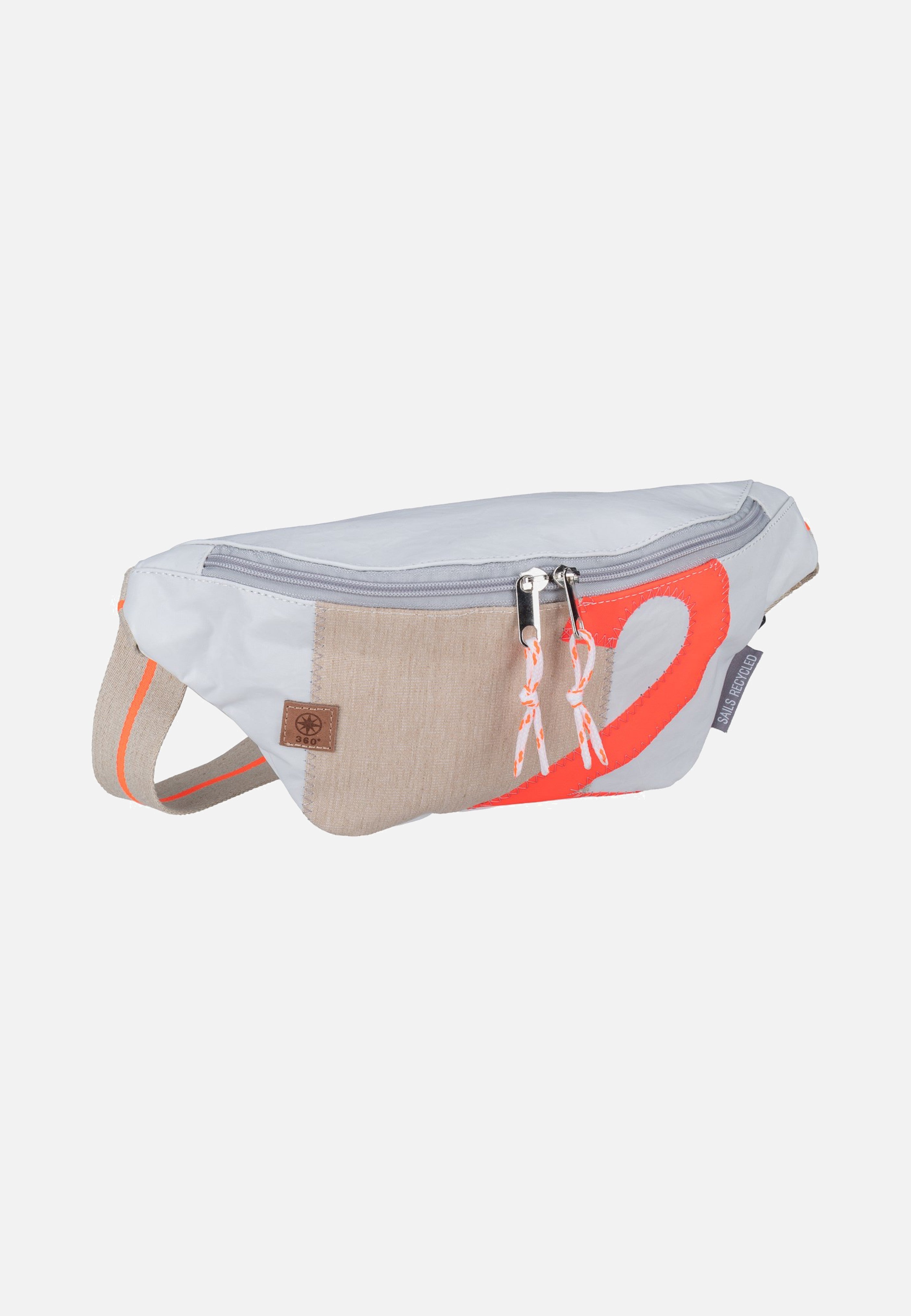 360Grad Knoten Weiss/Sand/Zahl Orange Bauchtasche