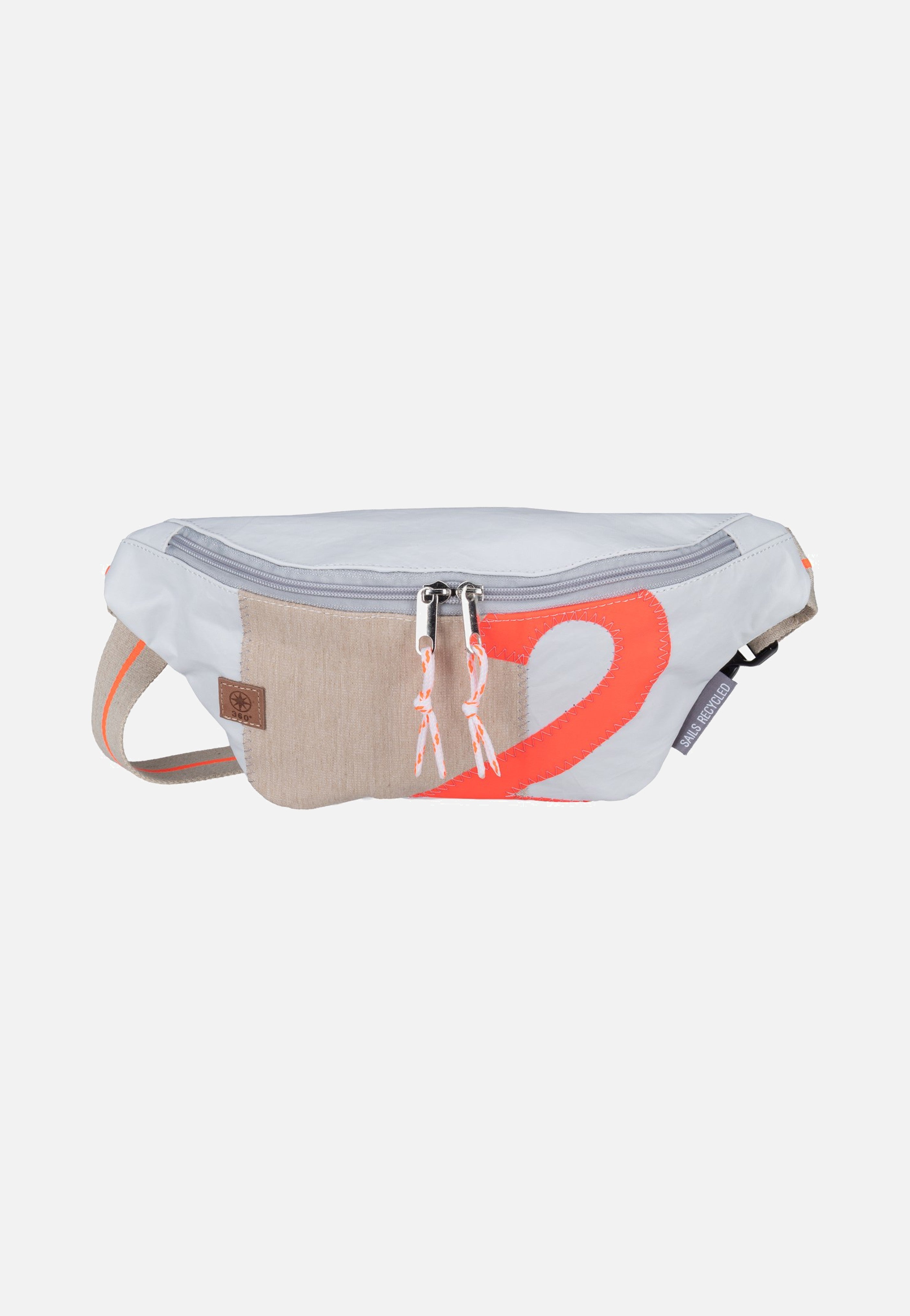 360Grad Knoten Weiss/Sand/Zahl Orange Bauchtasche