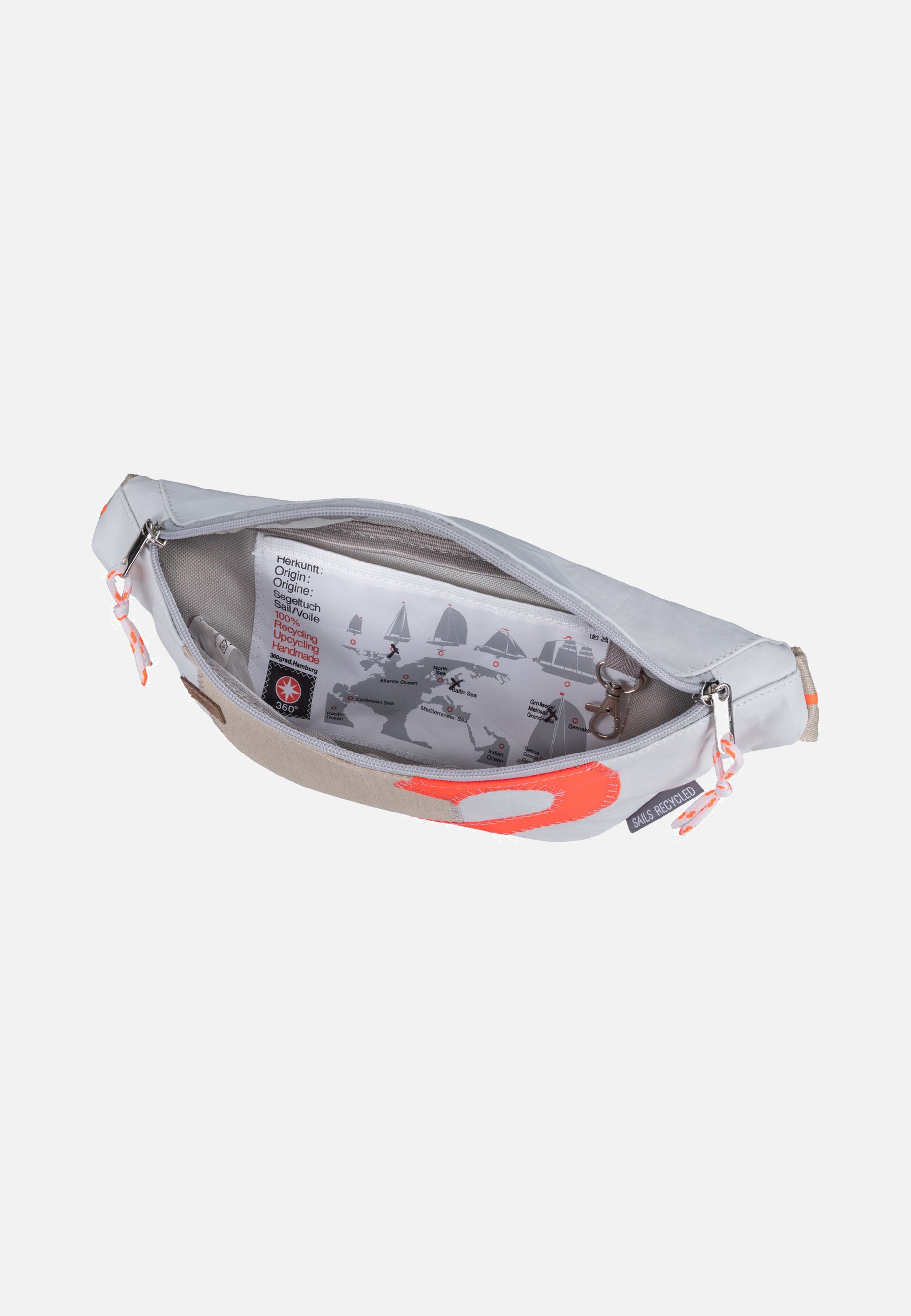 360Grad Knoten Weiss/Sand/Zahl Orange Bauchtasche