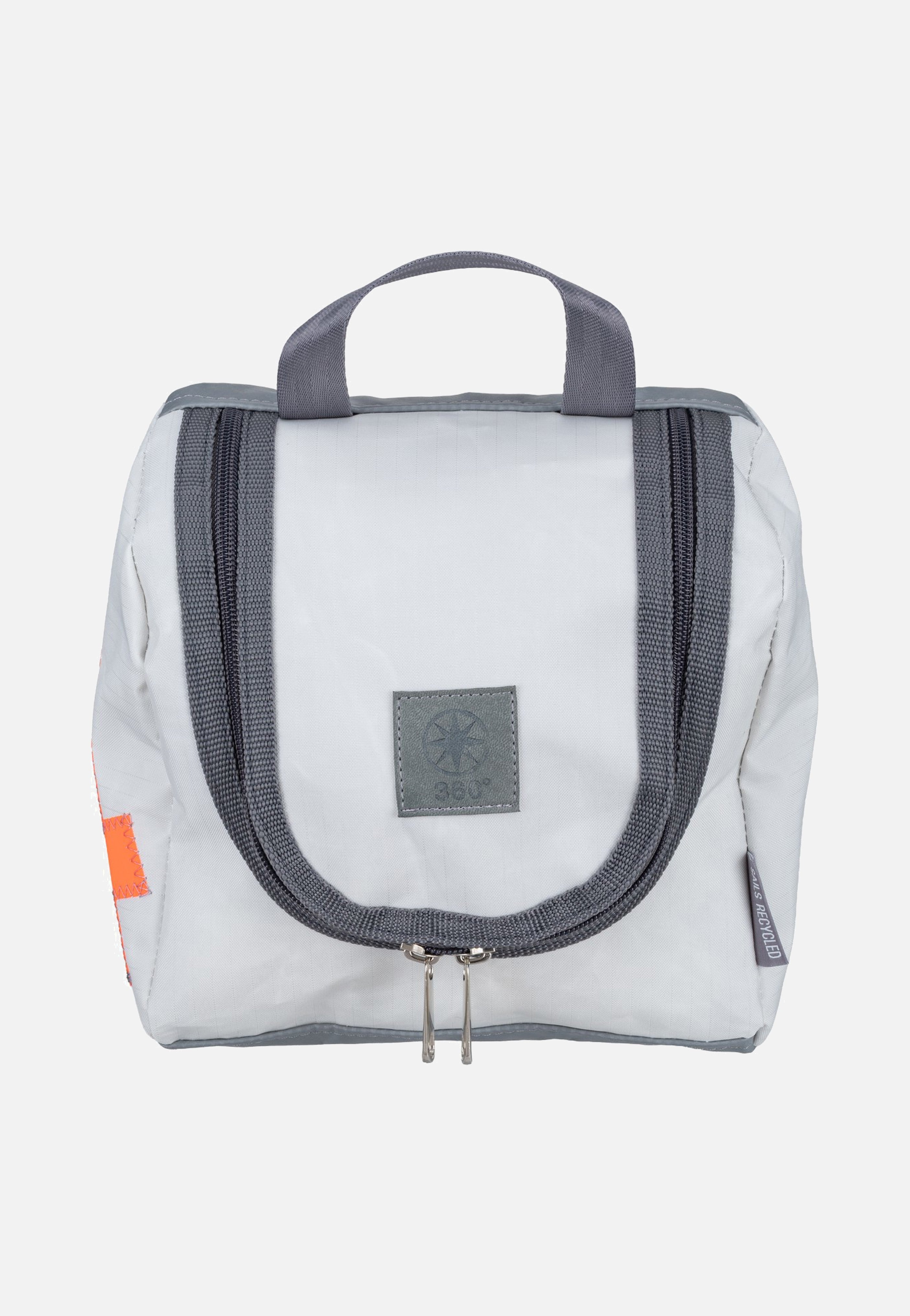 360Grad Matrose XL Weiss/Zahl Neonorange Kulturbeutel