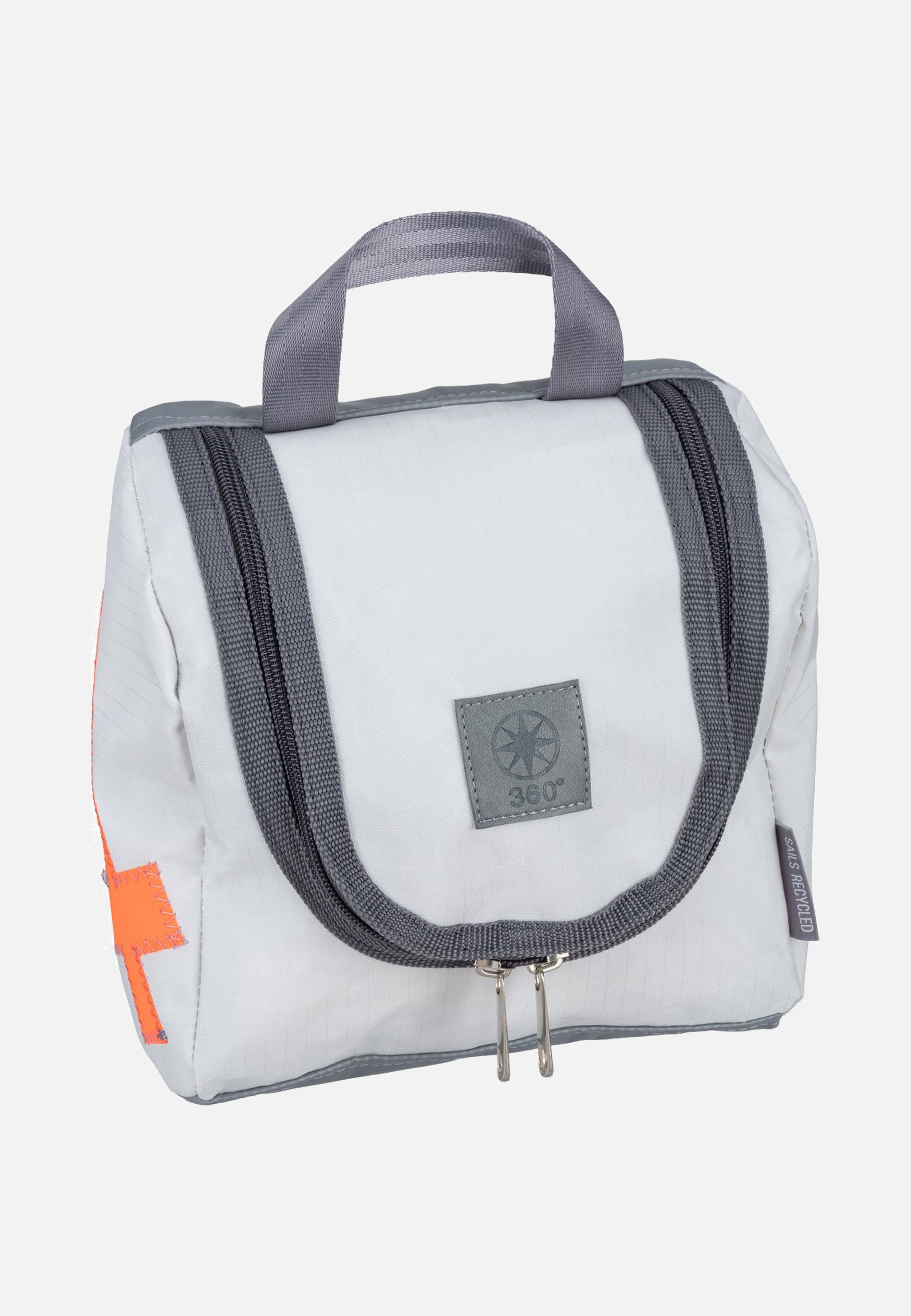 360Grad Matrose XL Weiss/Zahl Neonorange Kulturbeutel