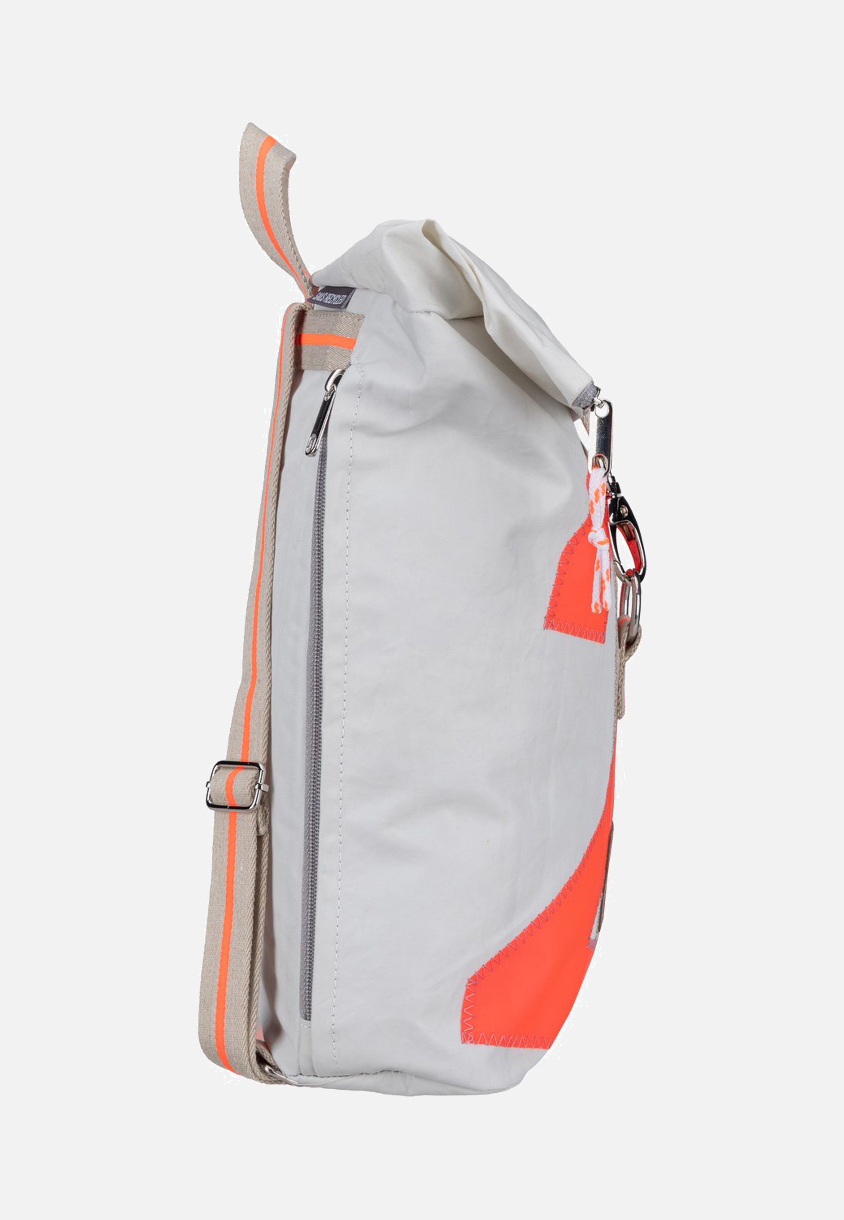 360Grad Möwe Mini Weiss/Sand/Zahl Orange Rolltop Rucksack