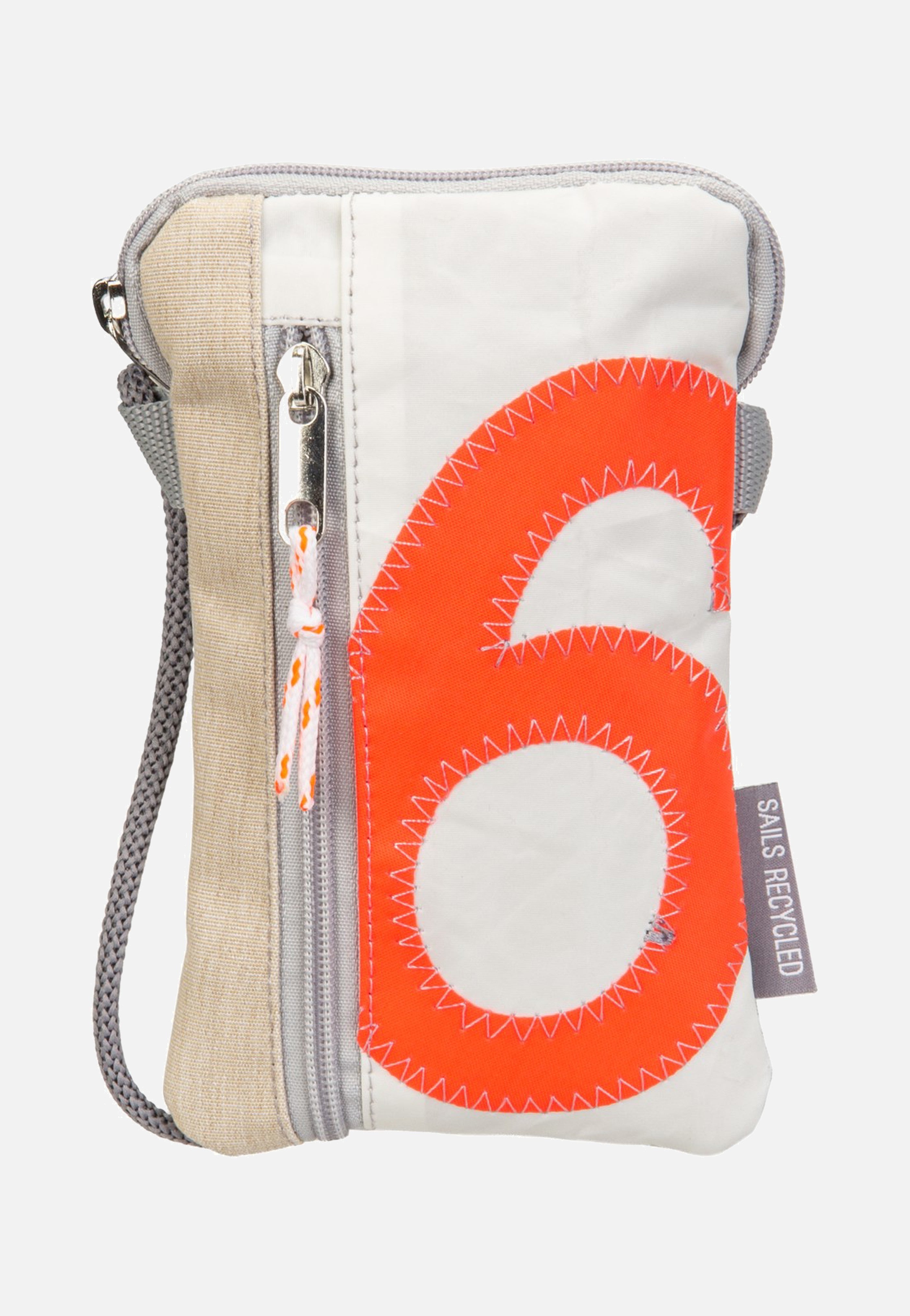 360Grad Nautik Lütt Weiss/Sand/Zahl Orange Handytasche