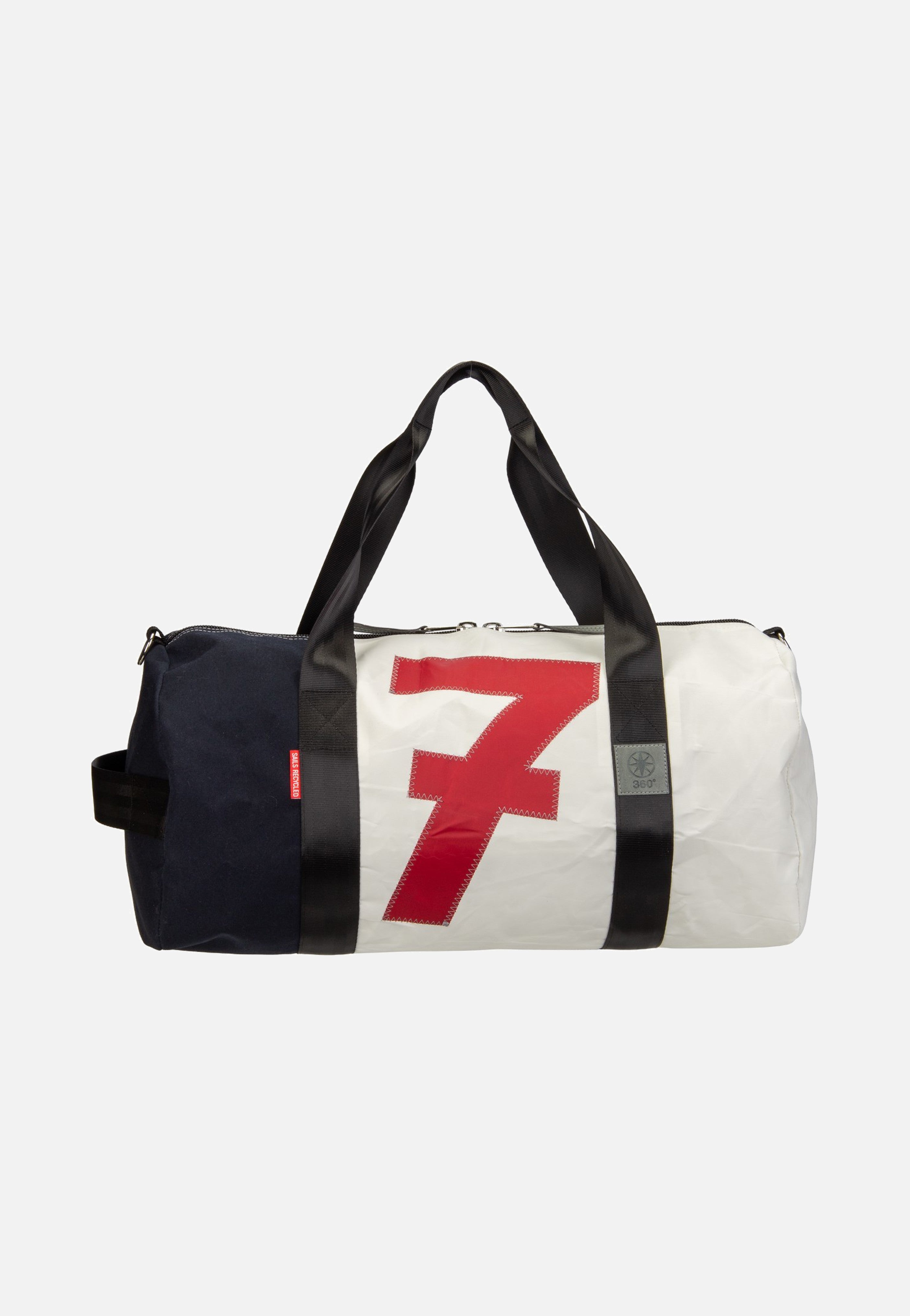 360Grad Pirat Weiss/Navy/Zahl Rot Dufflebag