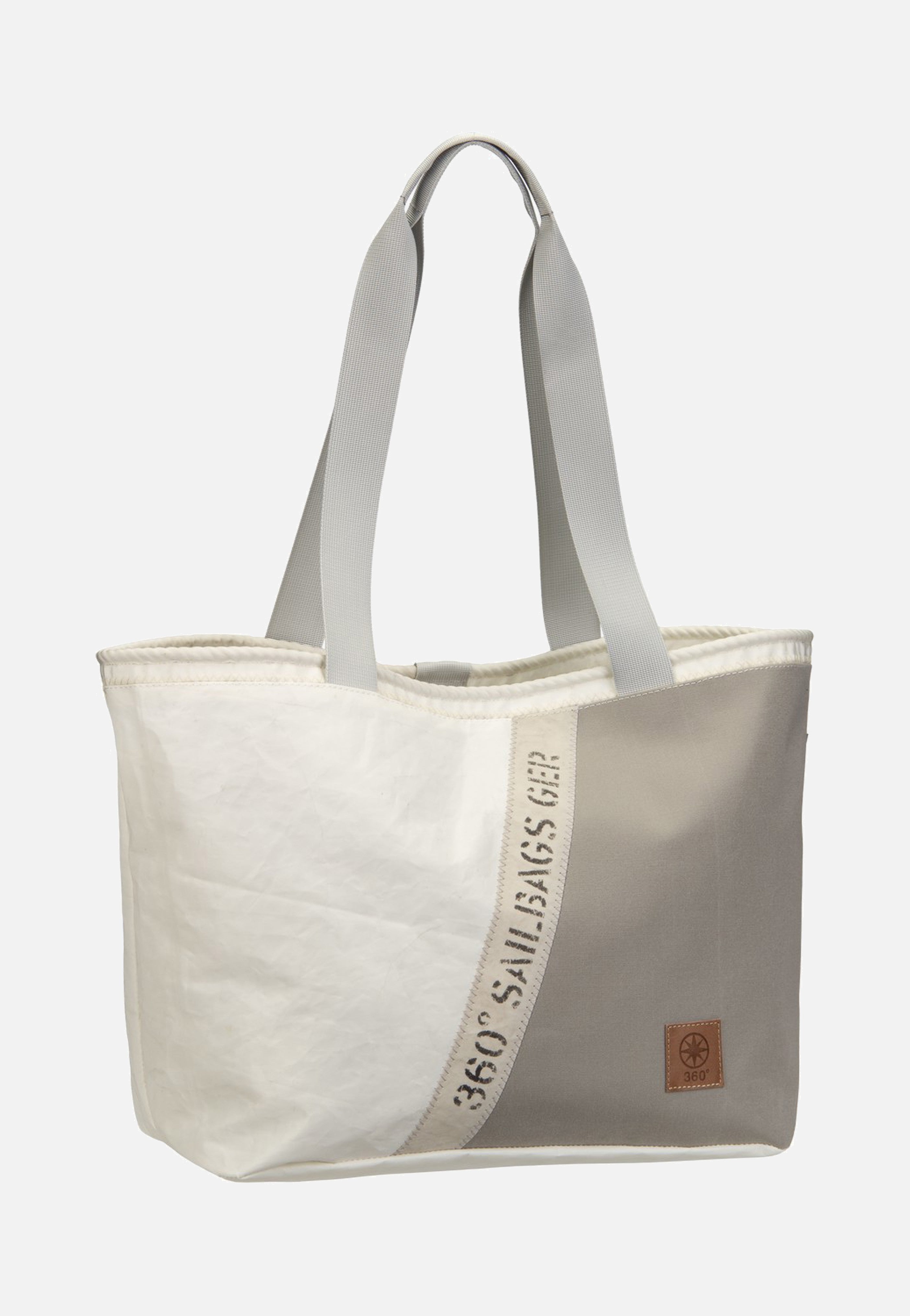 360Grad Watt Stencil Weiss/Grau Shopper