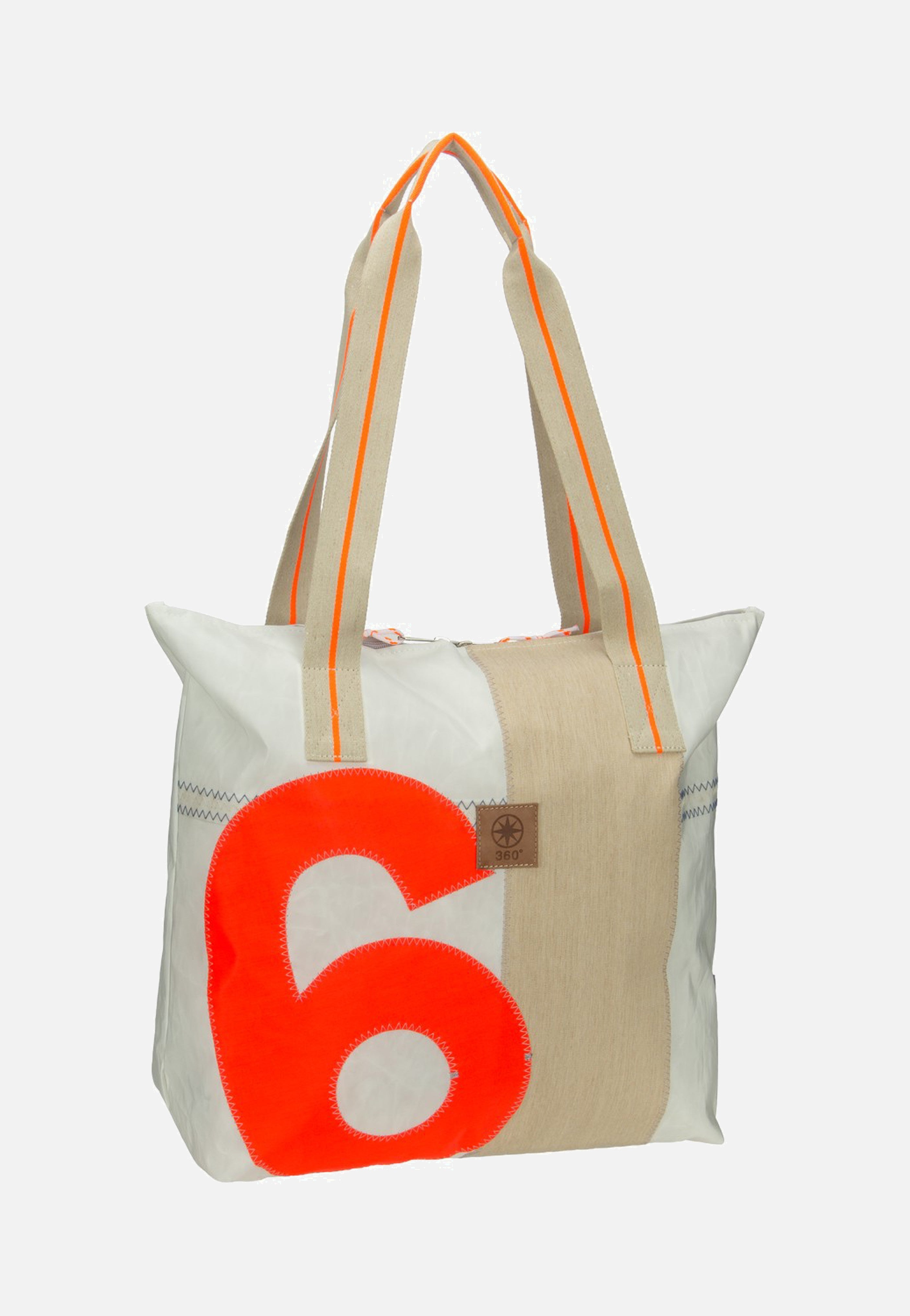 360Grad Welle Weiss/Sand/Zahl Orange Shopper