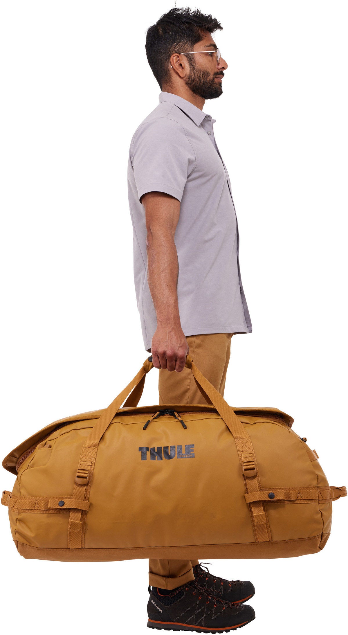 Thule Chasm 90L Darkest Blue Dufflebag – Silhouettenansicht