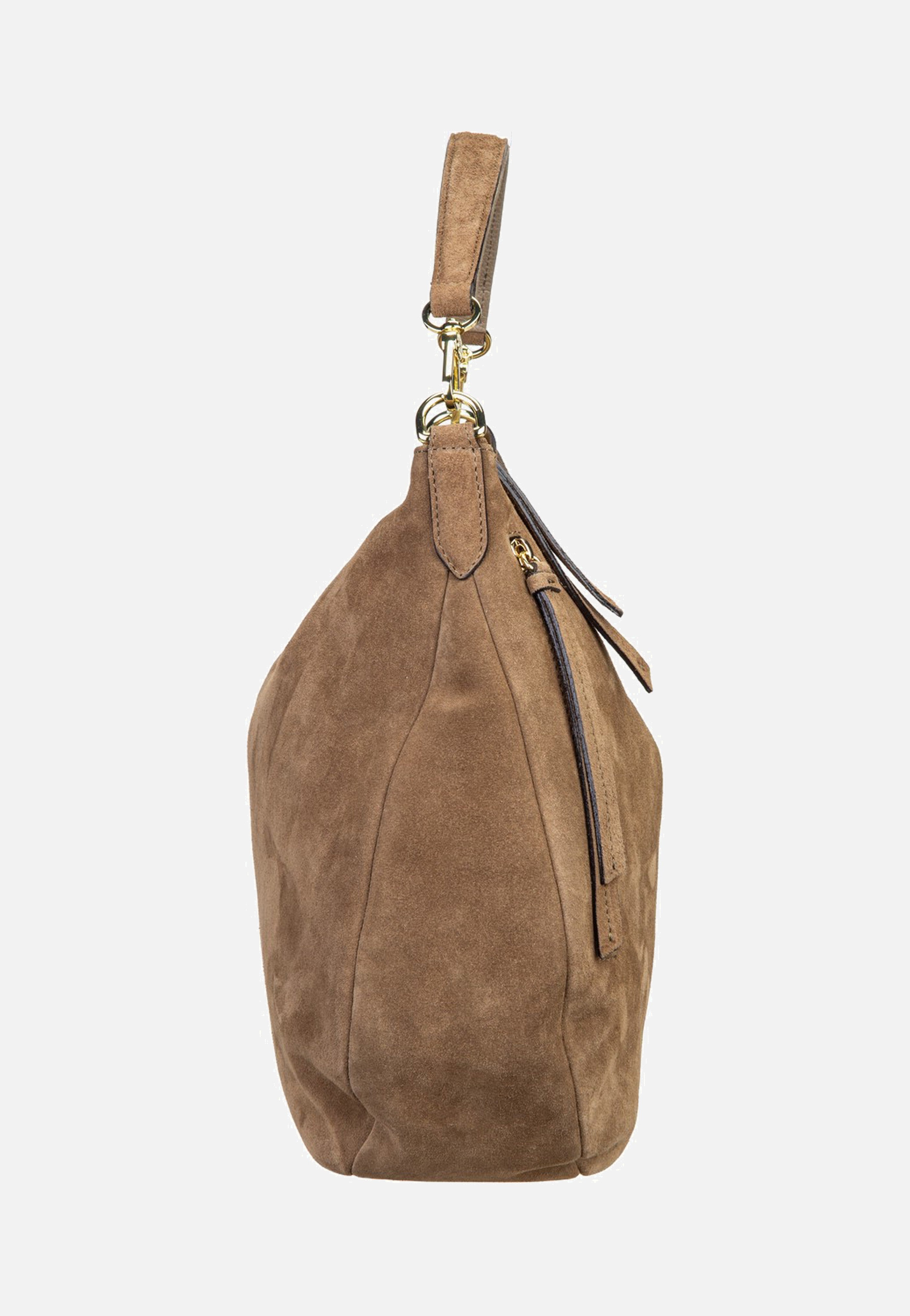 abro Juna Big Suede Khaki Hobo Bag