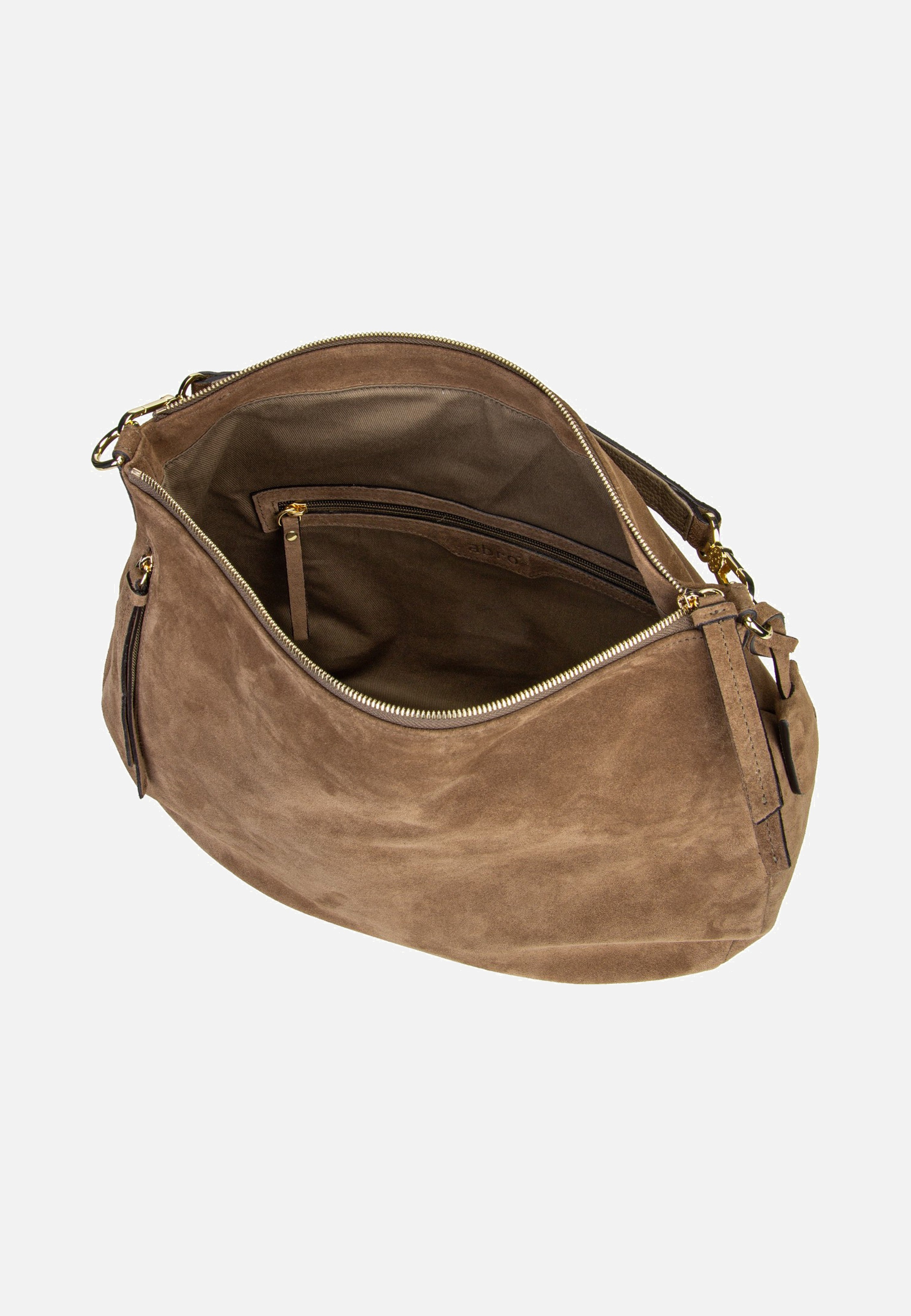 abro Juna Big Suede Khaki Hobo Bag
