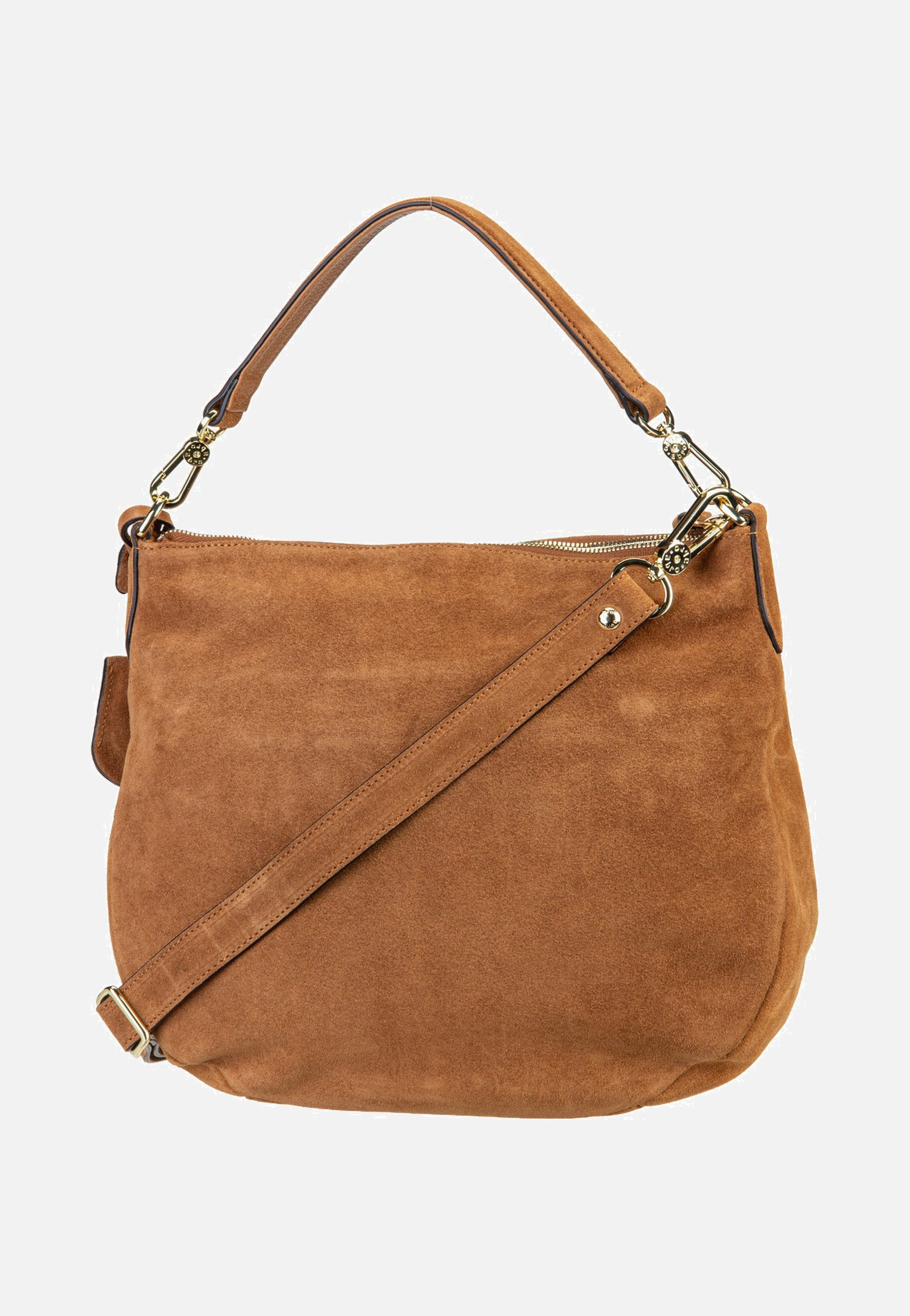 abro Juna Small Suede Cuoio Hobo Bag