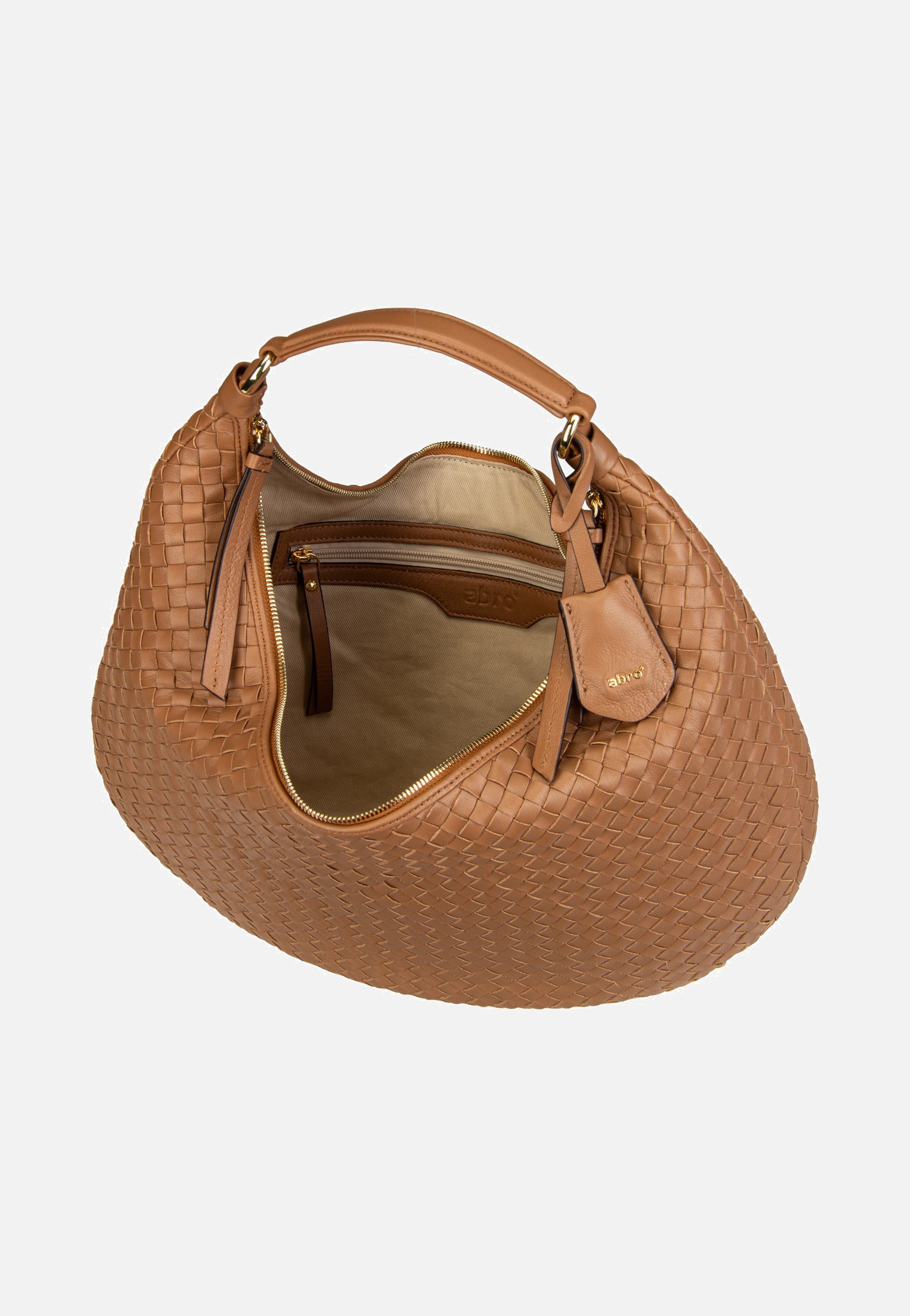 abro Nana Piuma Weaving Cuoio Hobo Bag