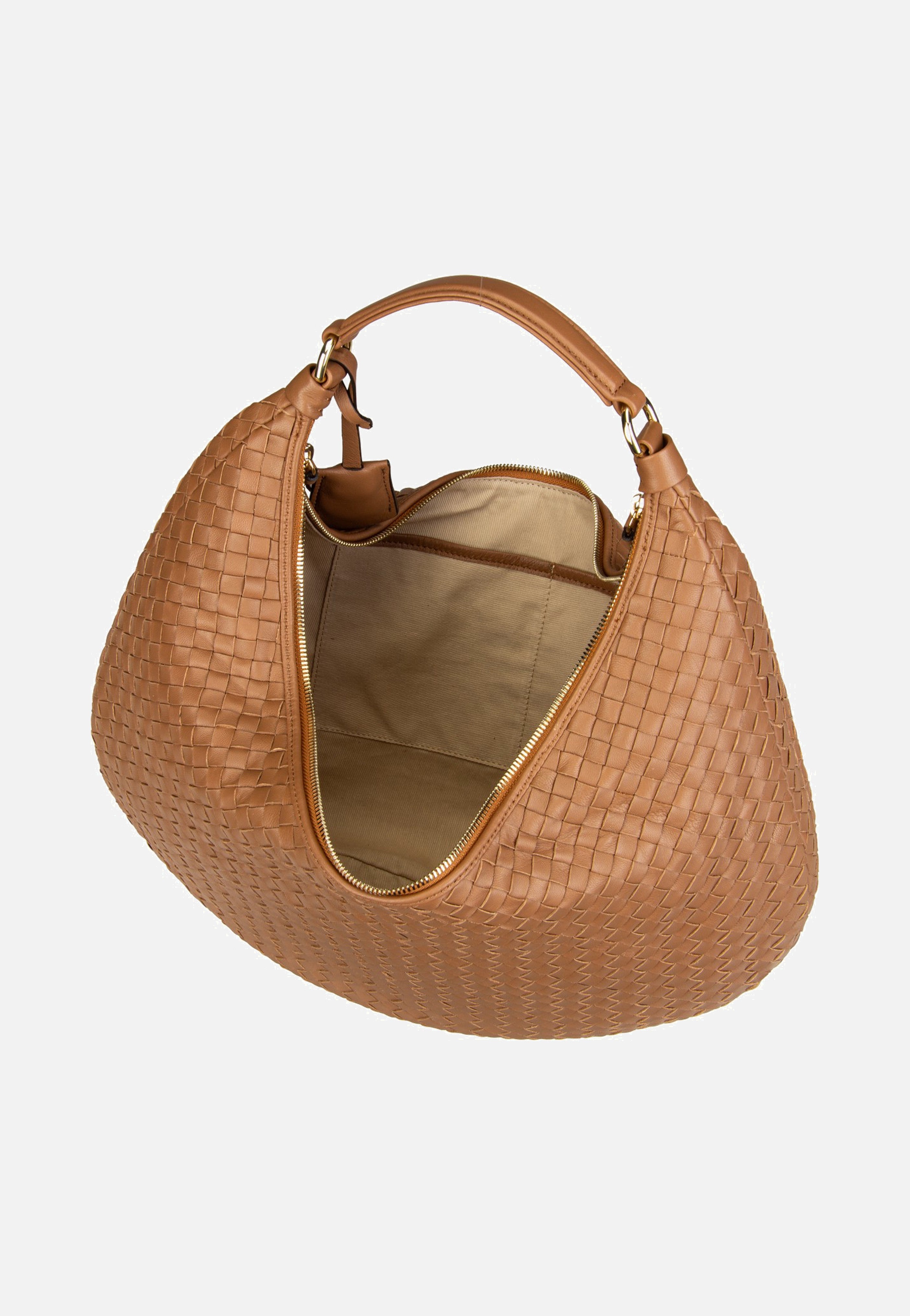 abro Nana Piuma Weaving Cuoio Hobo Bag