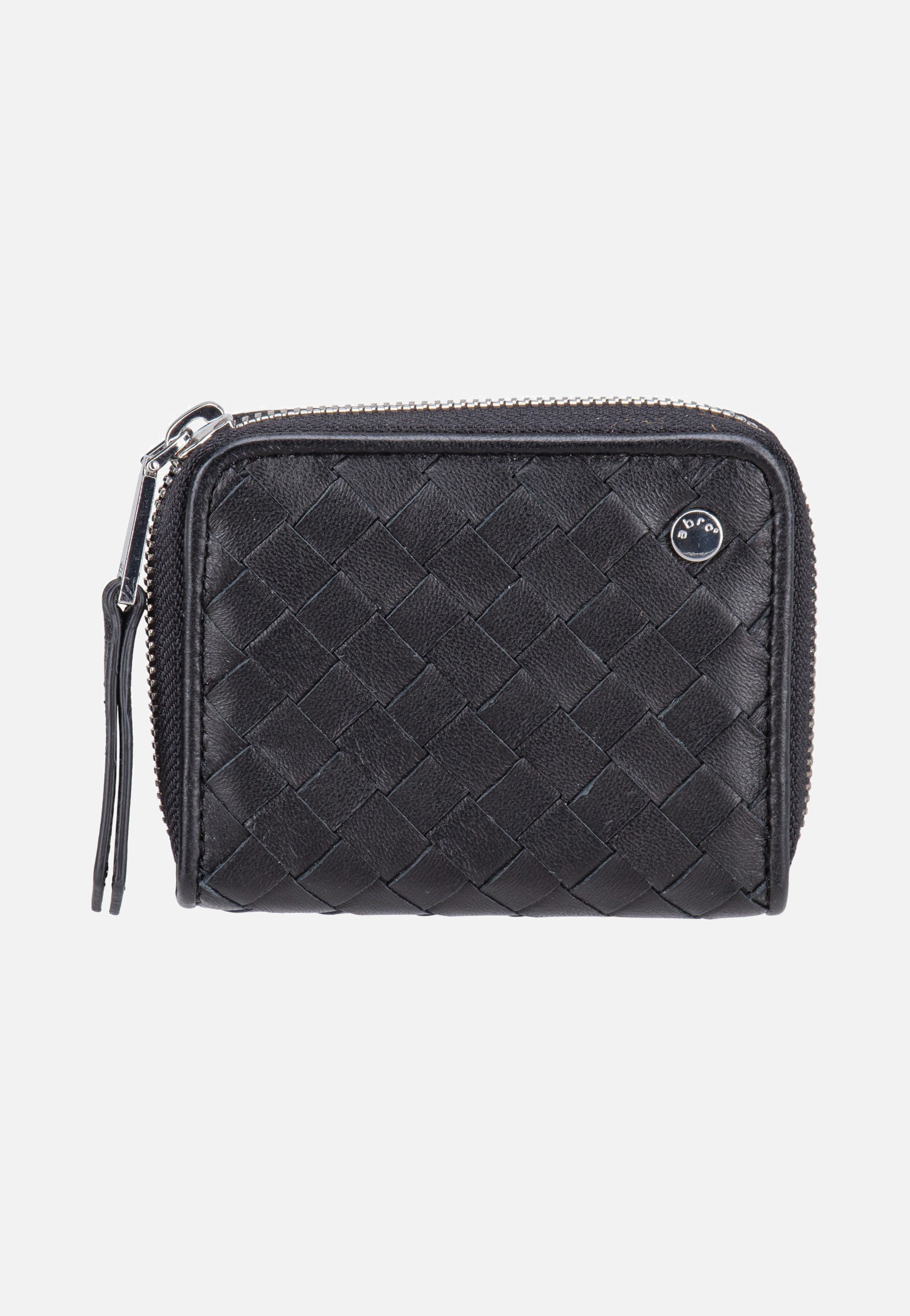 abro Piuma Weaving Mini Wallet Black/Nickel Portemonnaie
