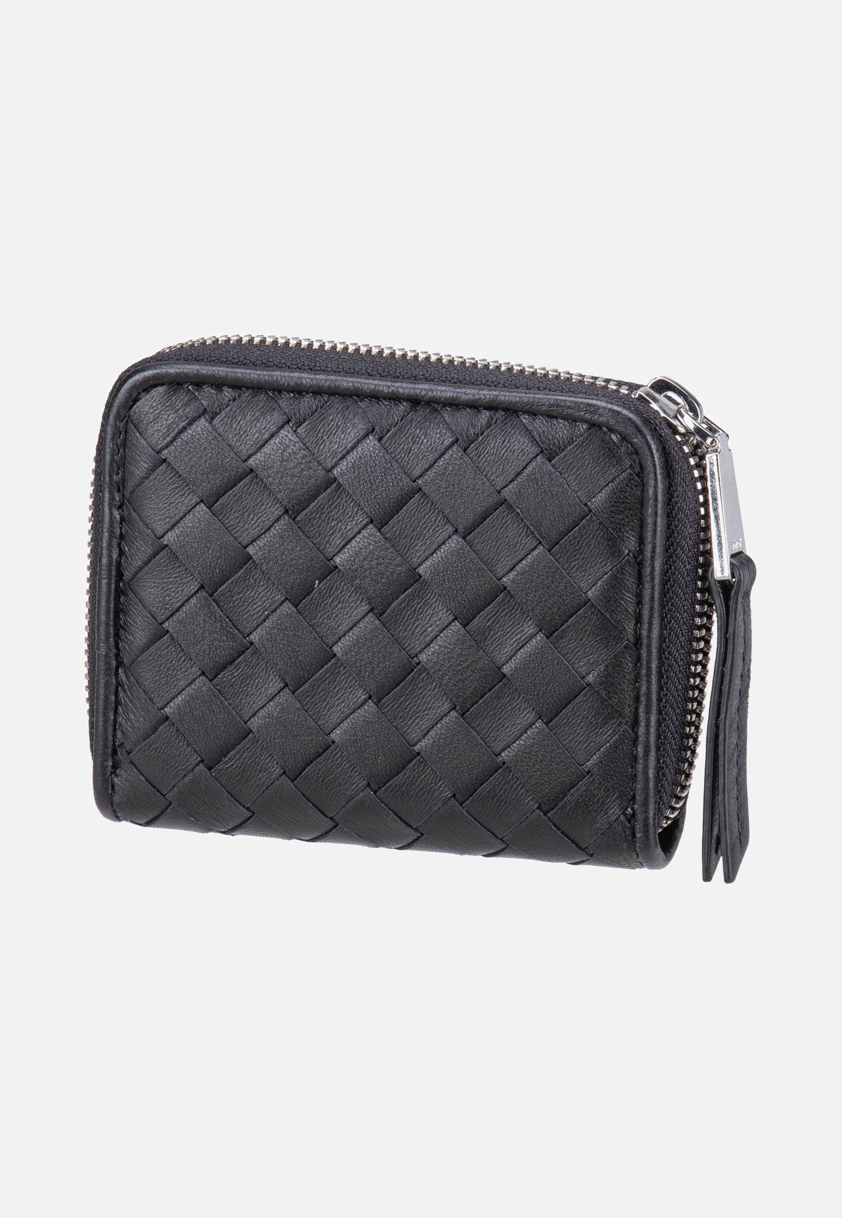abro Piuma Weaving Mini Wallet Black/Nickel Portemonnaie