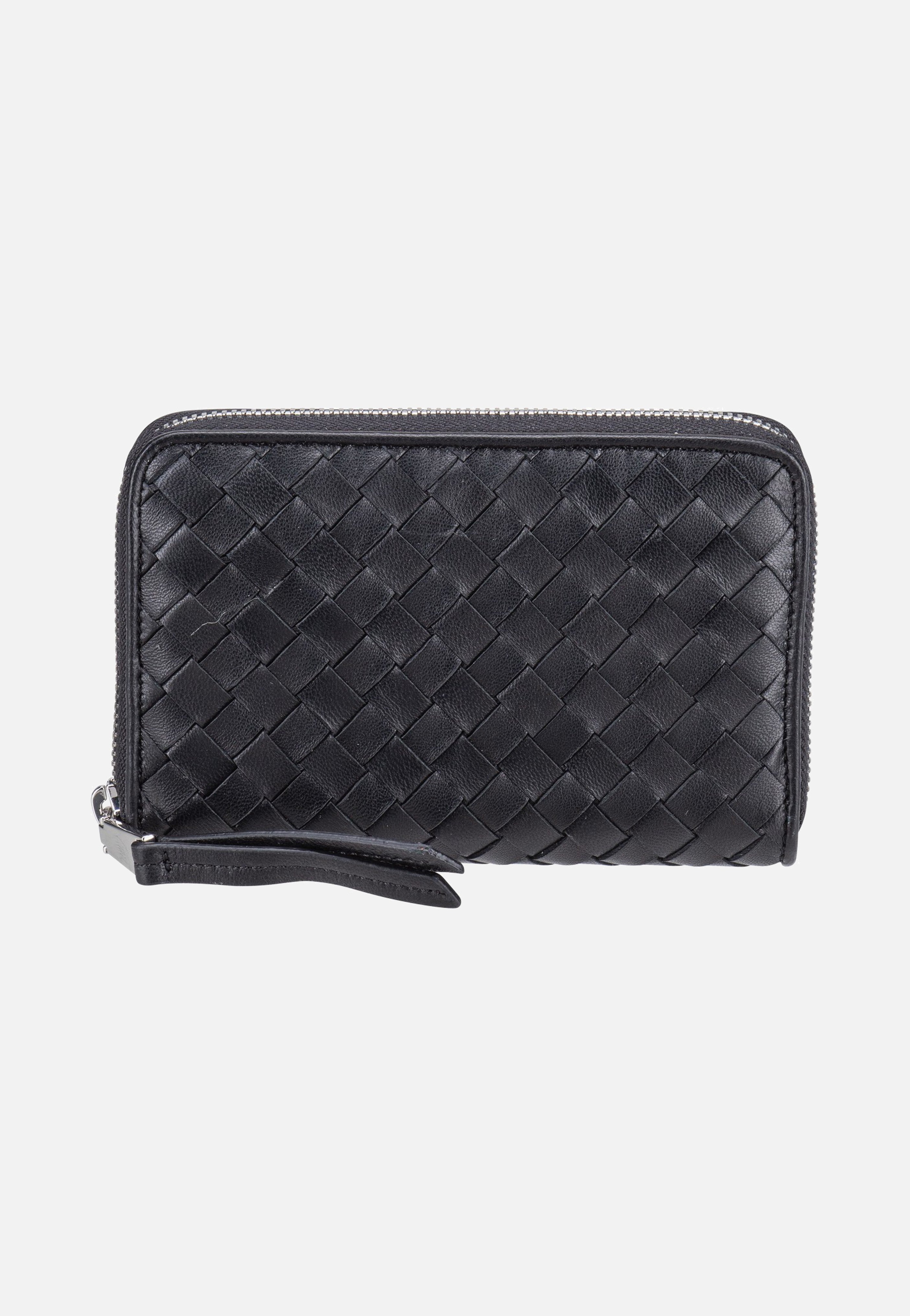 abro Piuma Weaving Wallet Black/Nickel Portemonnaie