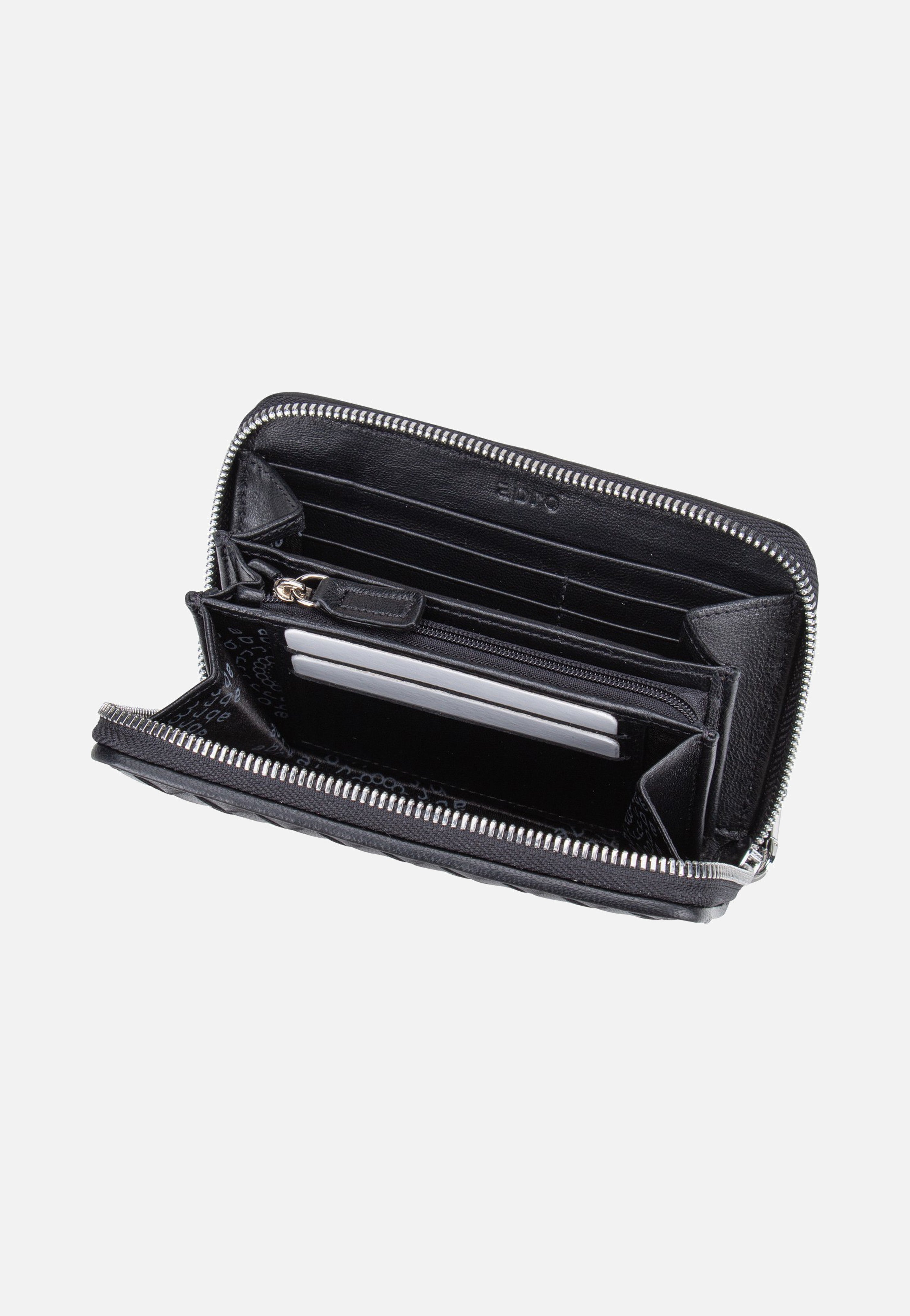 abro Piuma Weaving Wallet Black/Nickel Portemonnaie