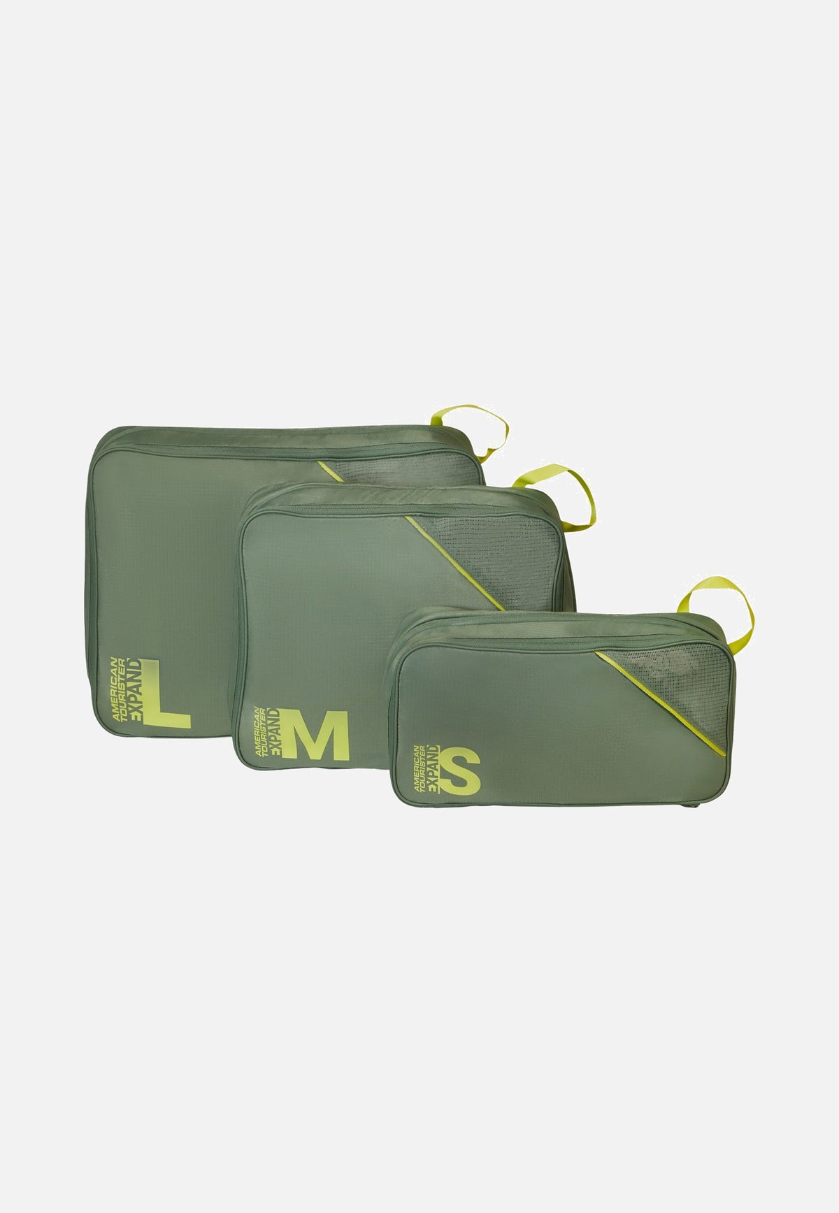 American Tourister Packing Cubes S/M/L Olive/Lime Packing Cubes