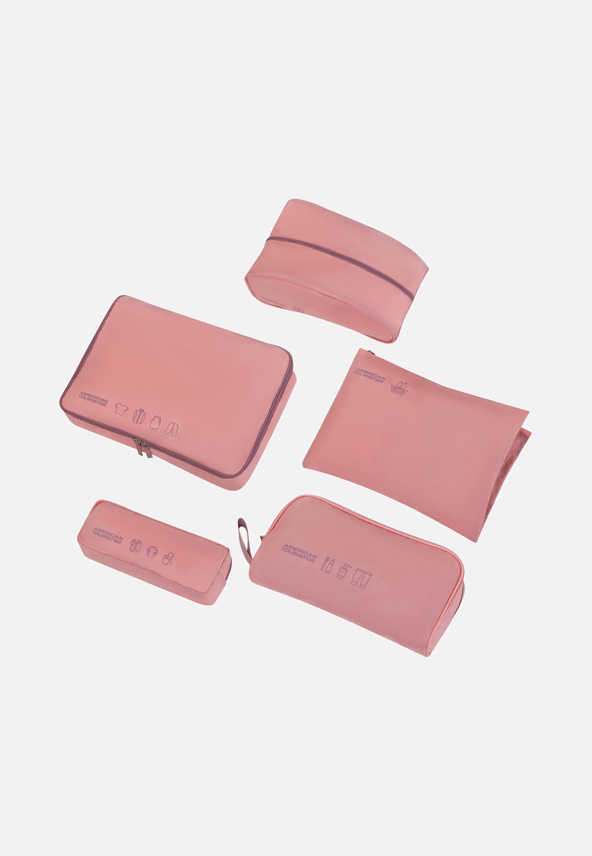 American Tourister Packing Organizers 5Pcs Pink/Mauve Packing Organizers