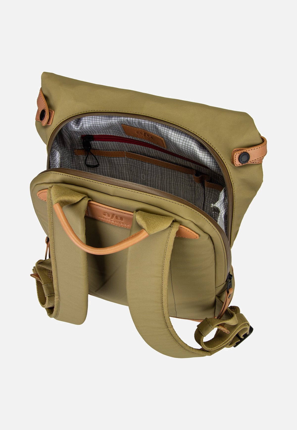 aunts & uncles Wakayama Olive Stone Rolltop Rucksack